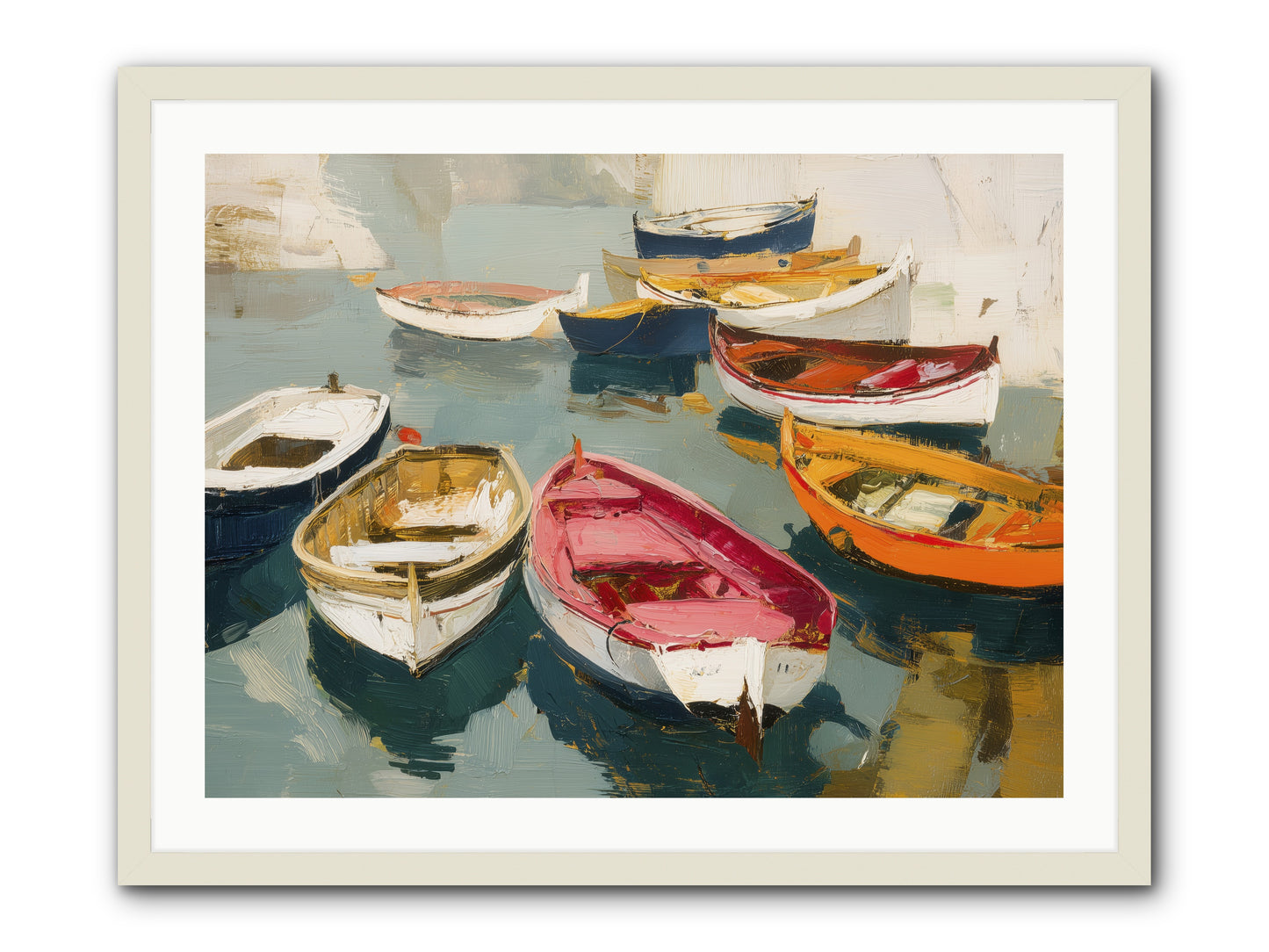 Cotton Candy Boats -- Framed Print - White 32x24