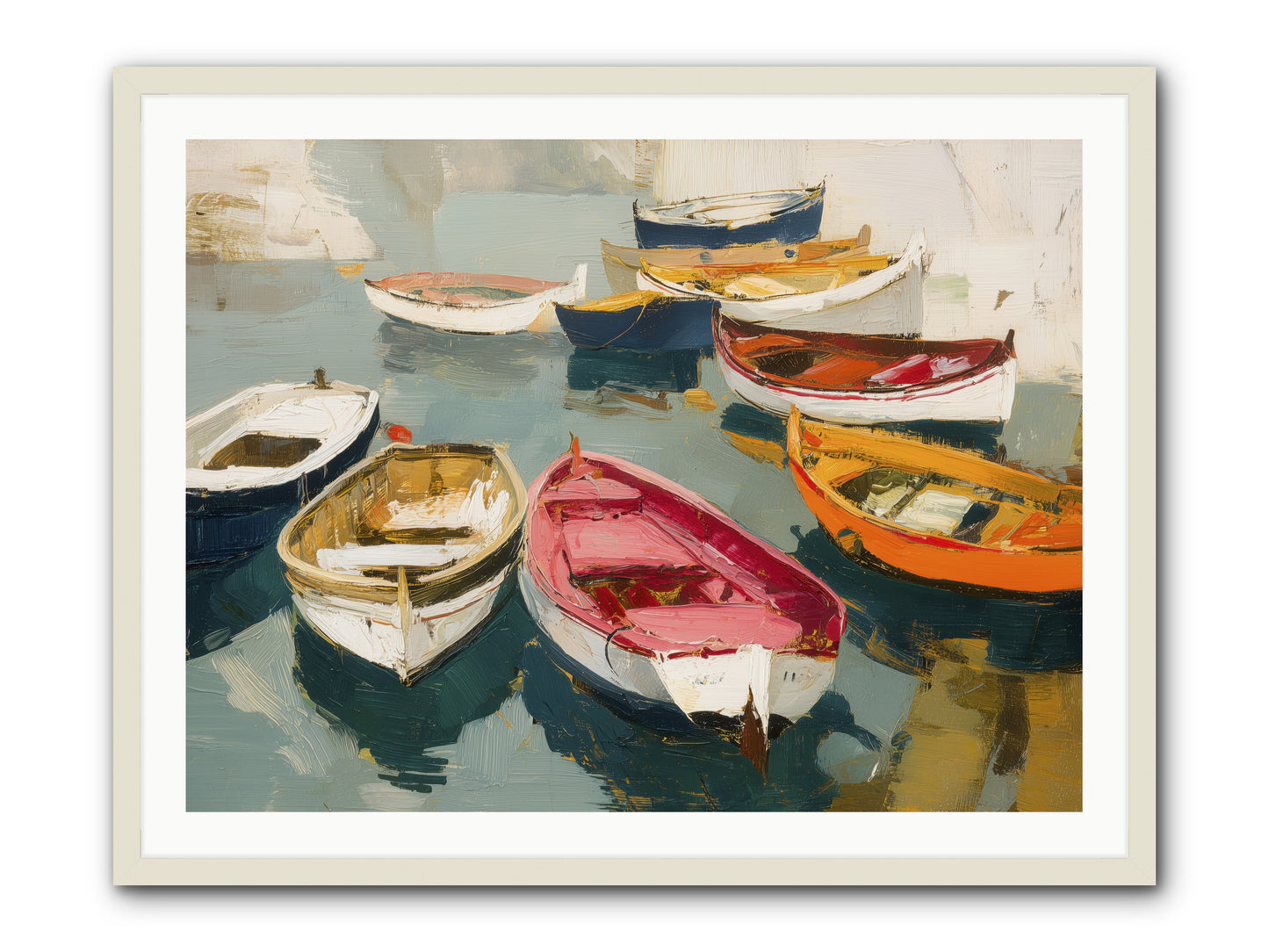 Cotton Candy Boats -- Framed Print - White 40x30