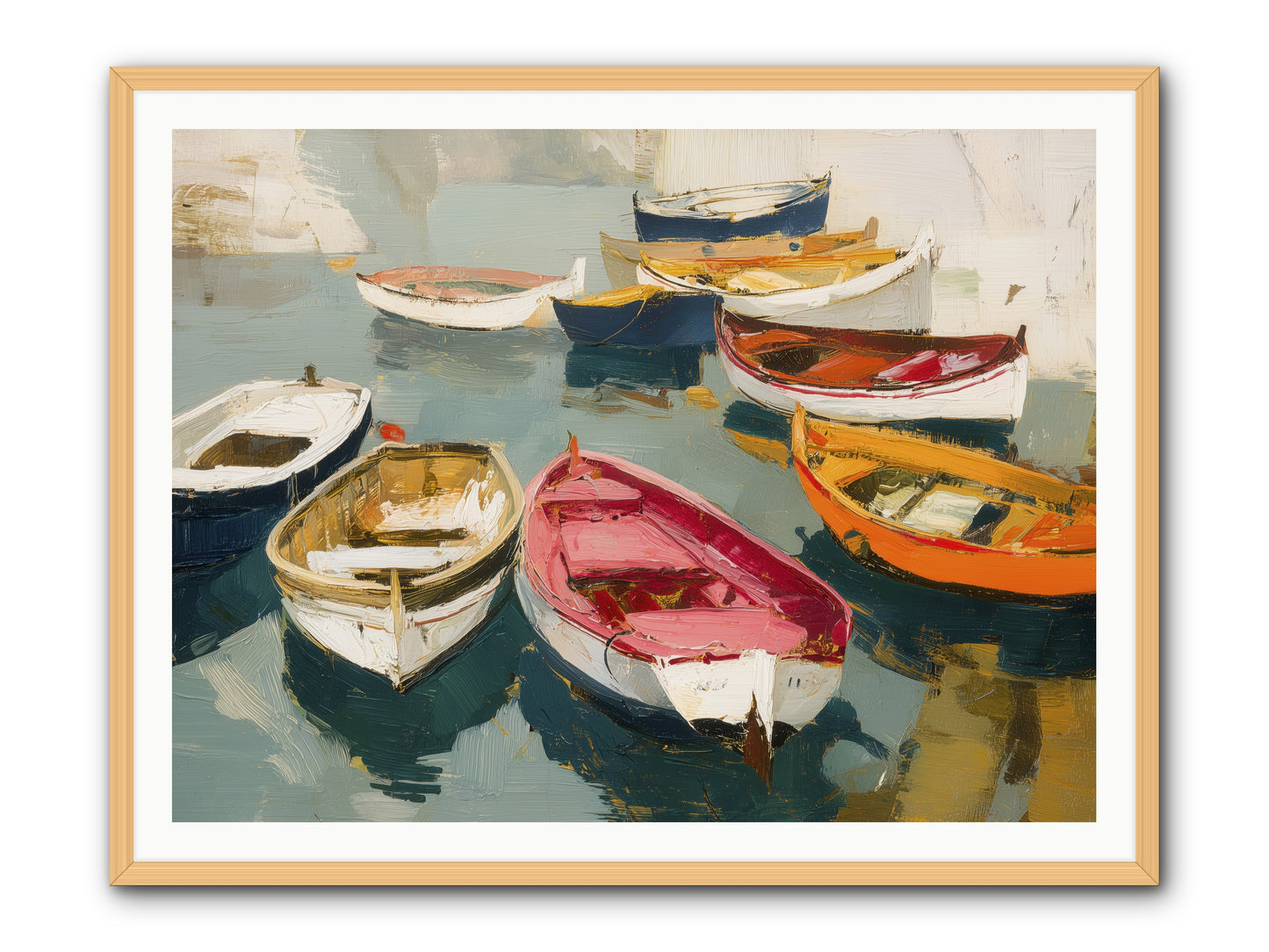 Cotton Candy Boats -- Framed Print - Natural 48x36