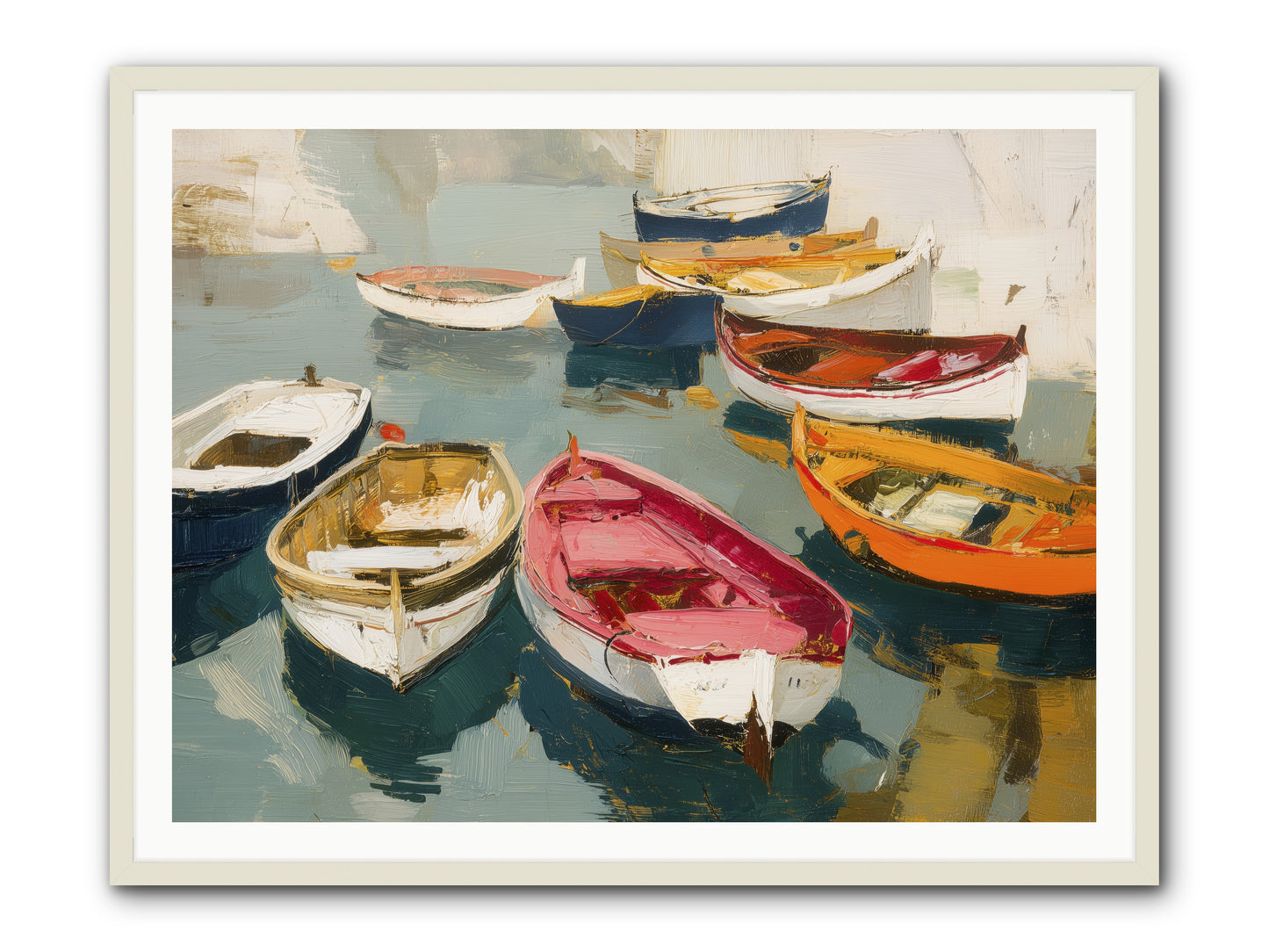 Cotton Candy Boats -- Framed Print - White 48x36