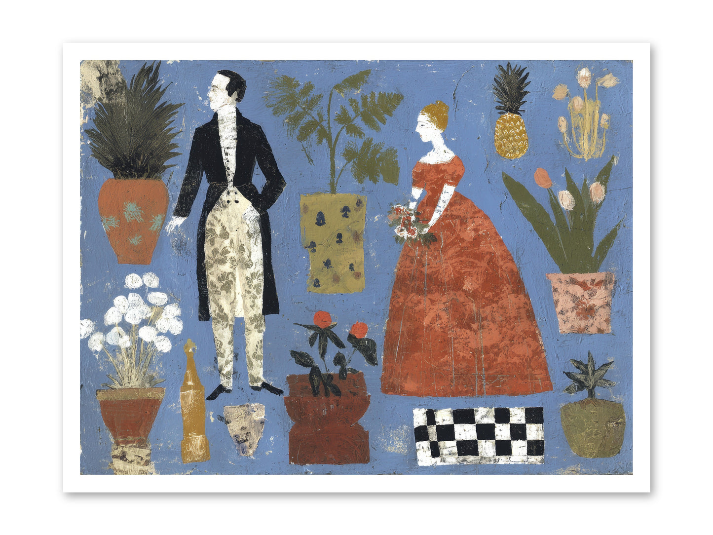 Courtship Among Pineapples -- Loose Canvas Print 32x24