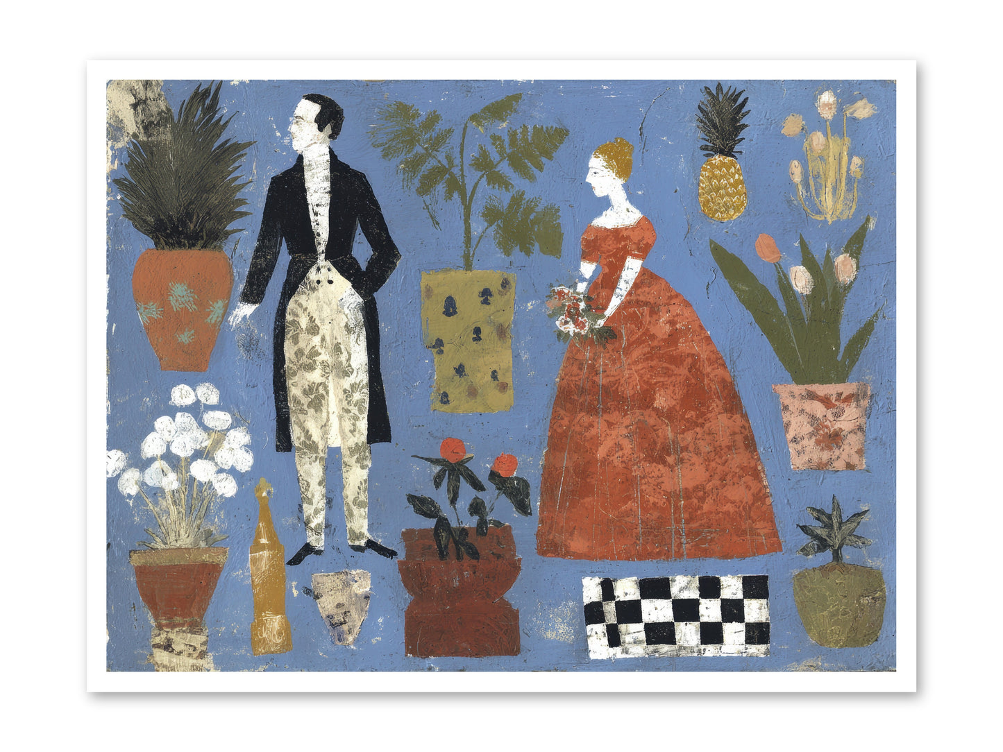 Courtship Among Pineapples -- Paper Print 40x30