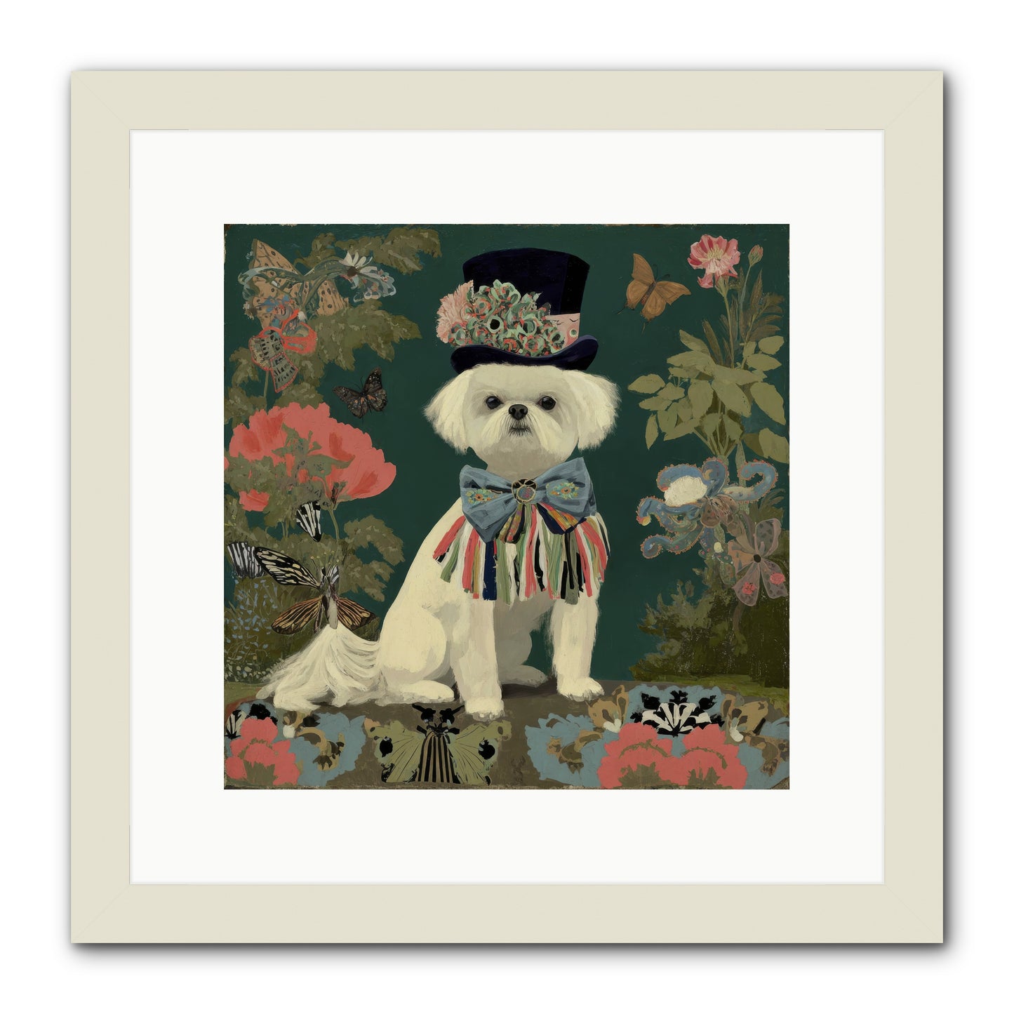 Courtship’s Secret -- Framed Print - White 12x12