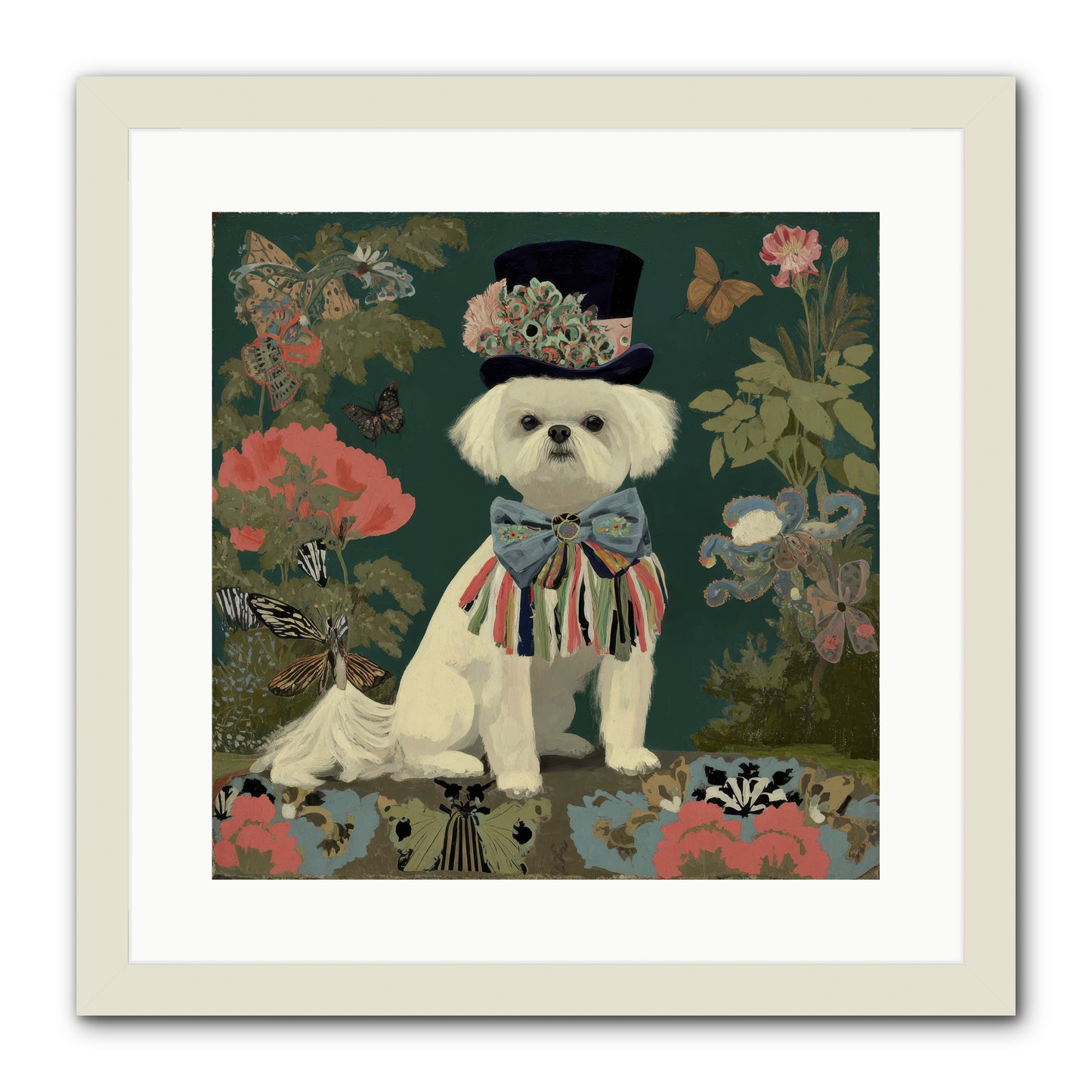 Courtship’s Secret -- Framed Print - White 16x16