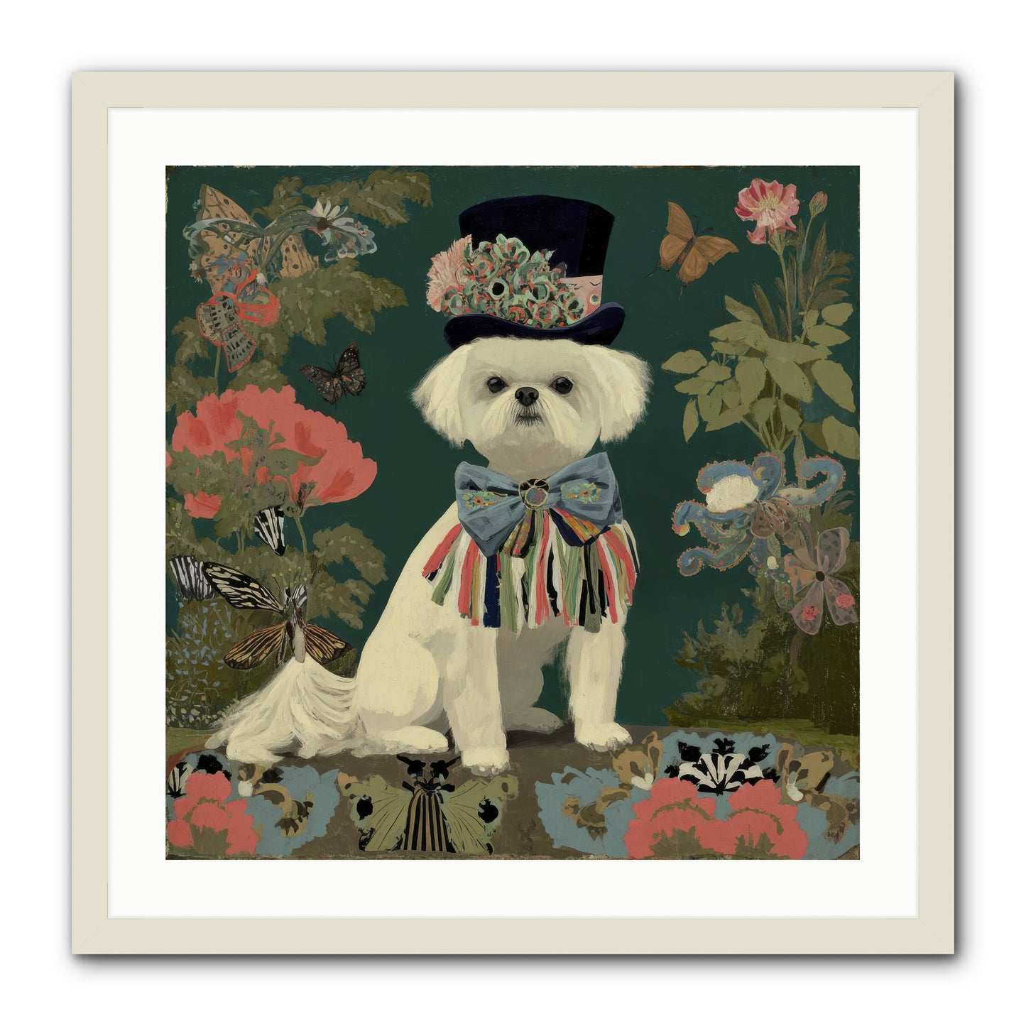 Courtship’s Secret -- Framed Print - White 24x24