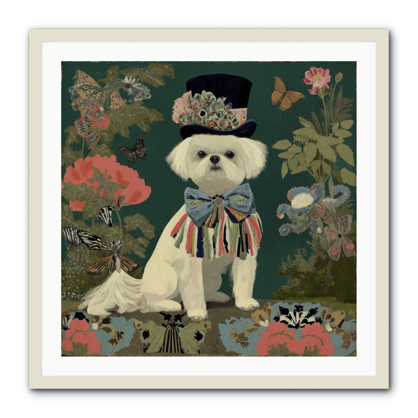 Courtship’s Secret -- Framed Print - White 30x30