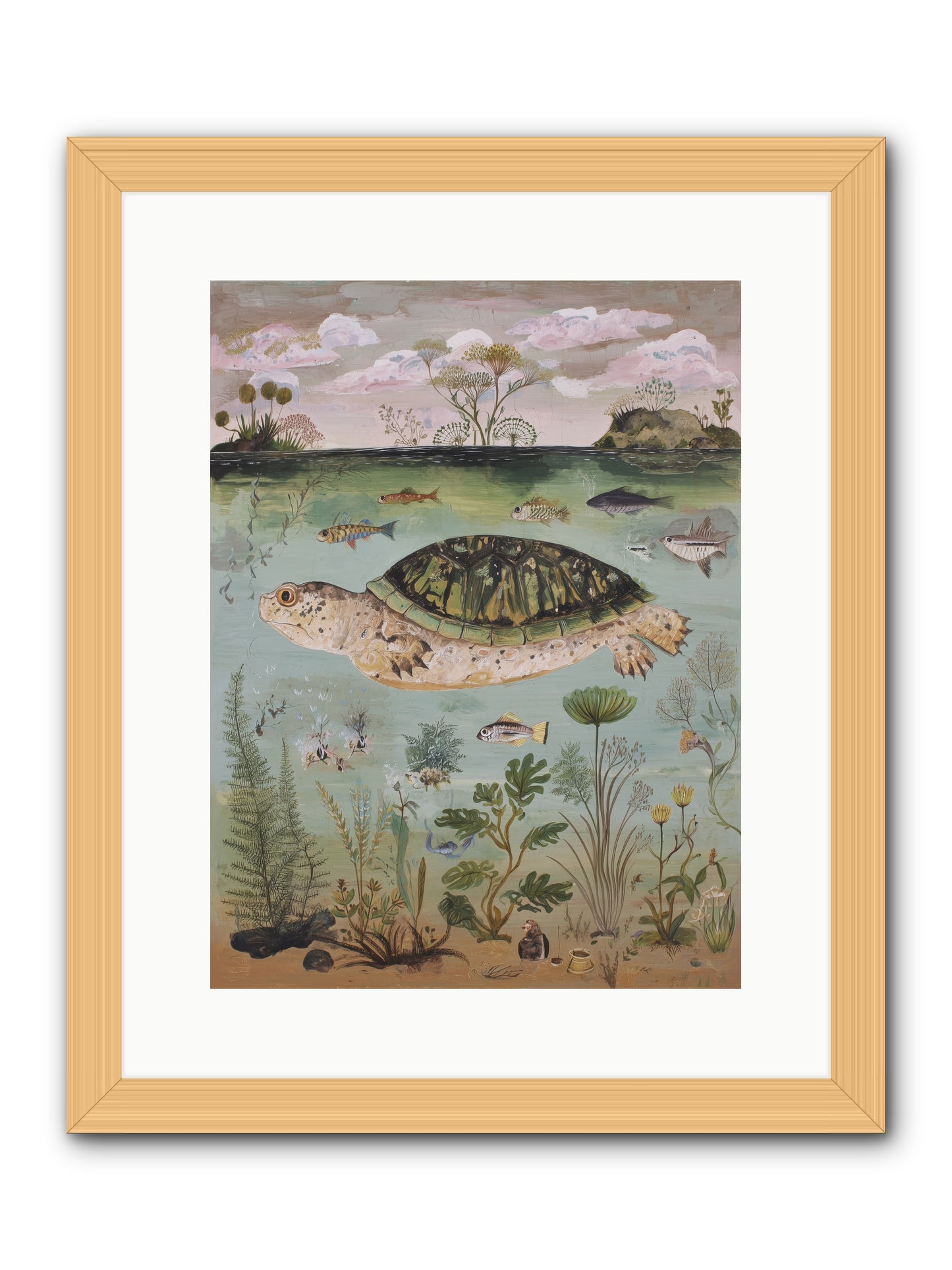 Cousteau's Vision -- Framed Print - Natural 12x16