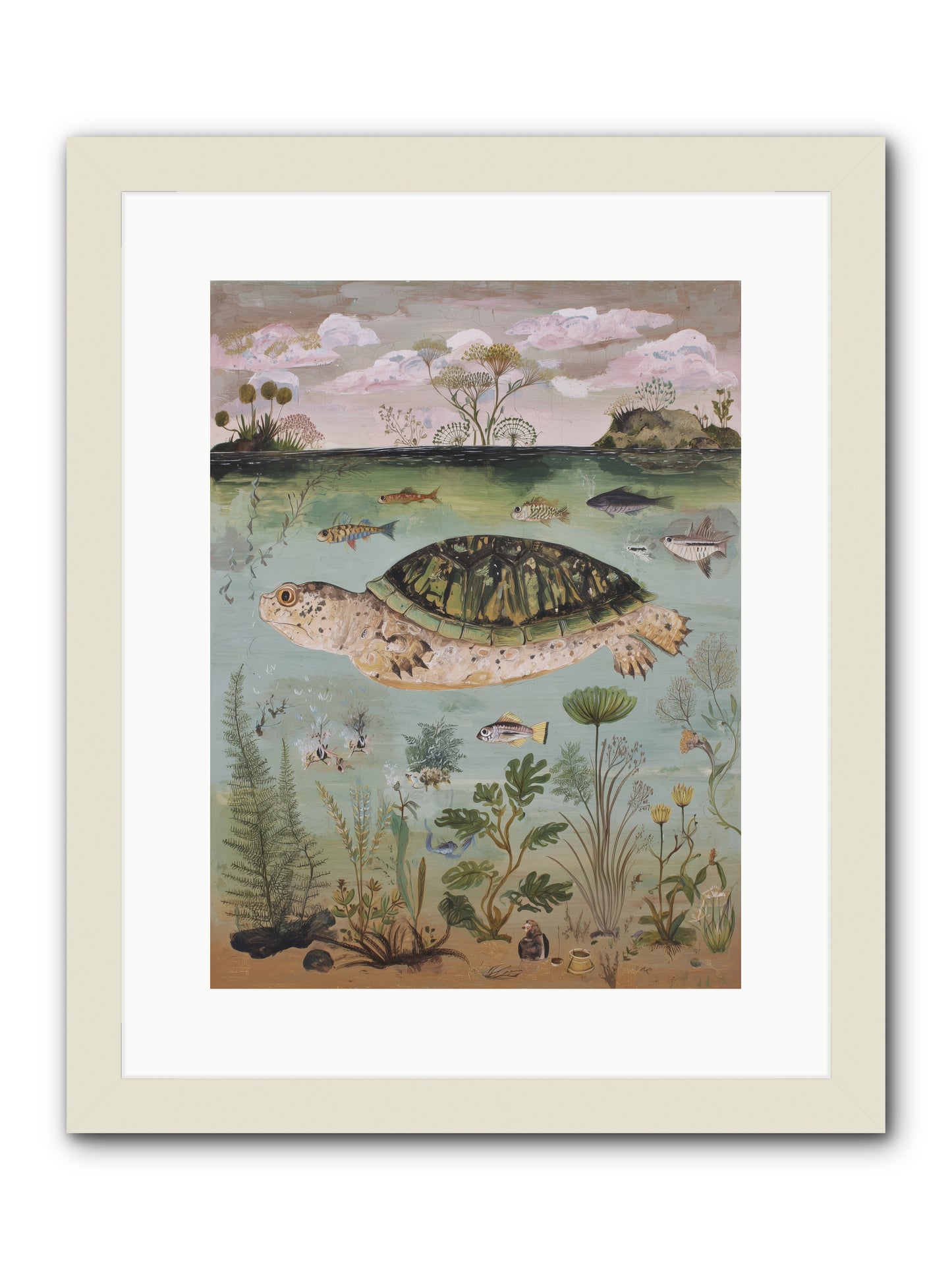 Cousteau's Vision -- Framed Print - White 12x16