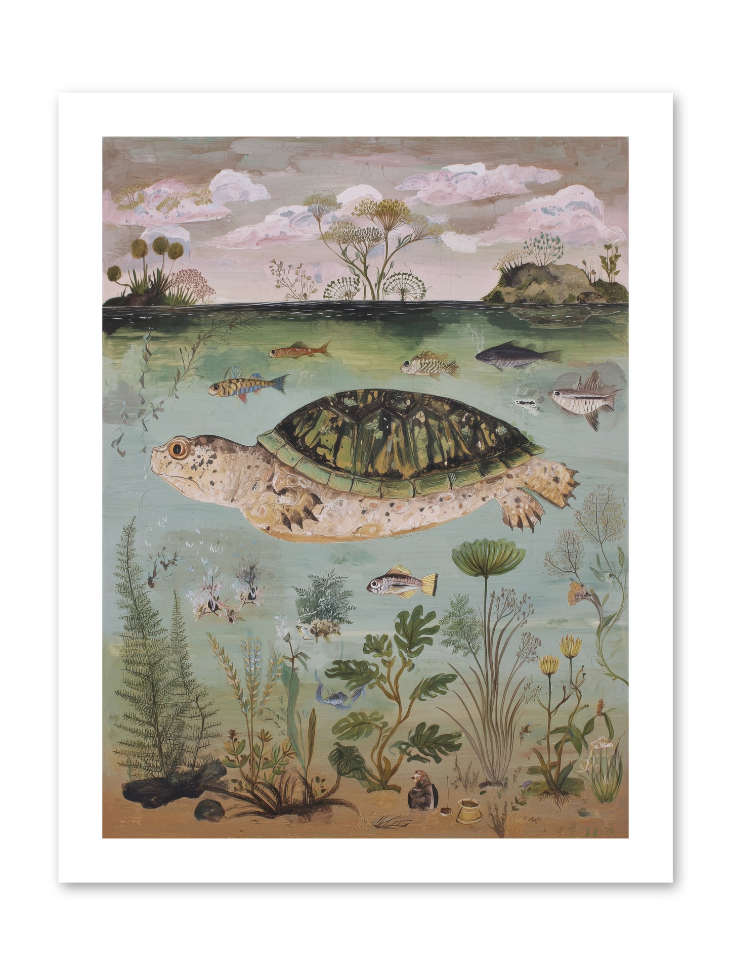 Cousteau's Vision -- Loose Canvas Print 12x16