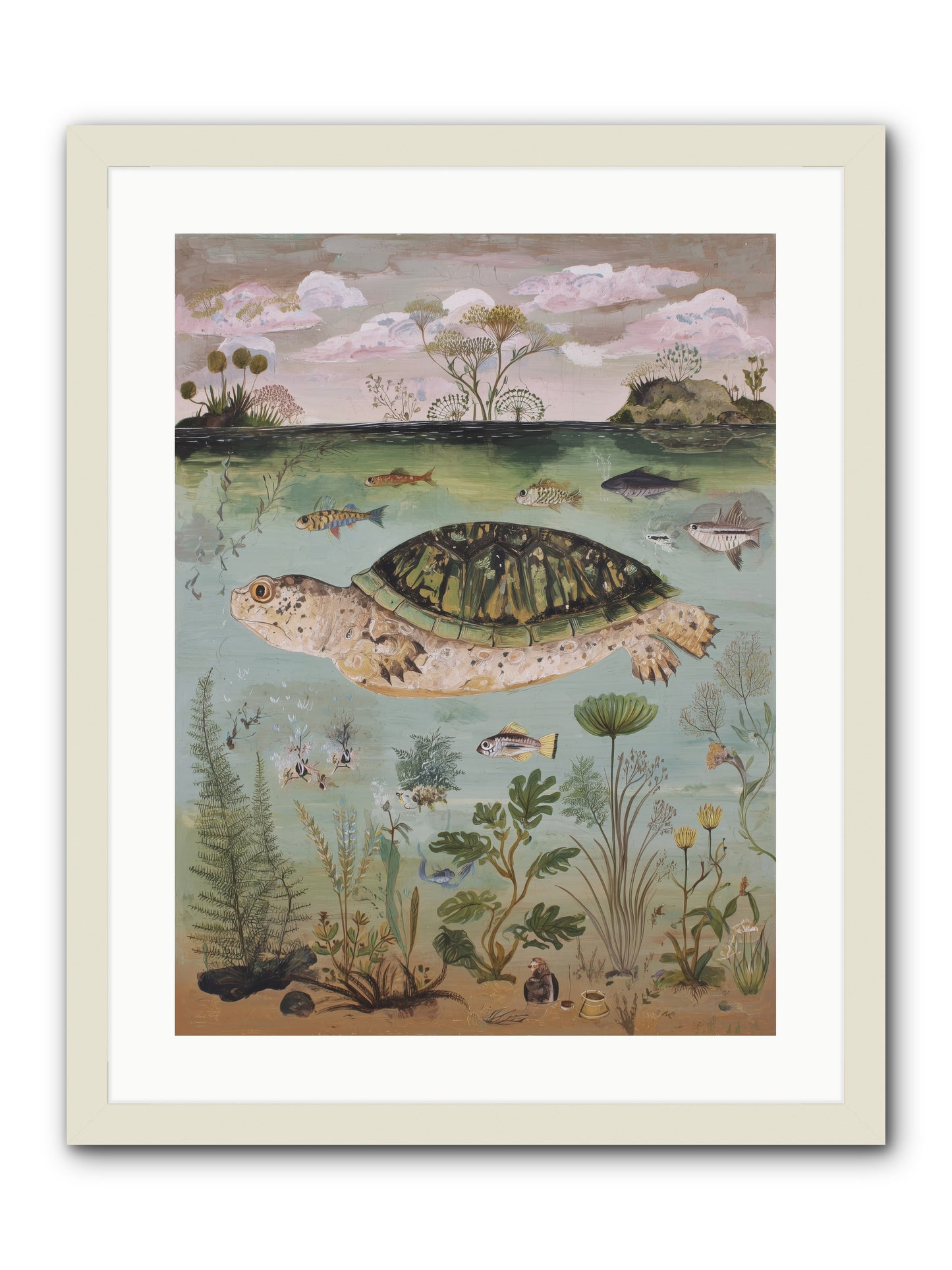 Cousteau's Vision -- Framed Print - White 18x24