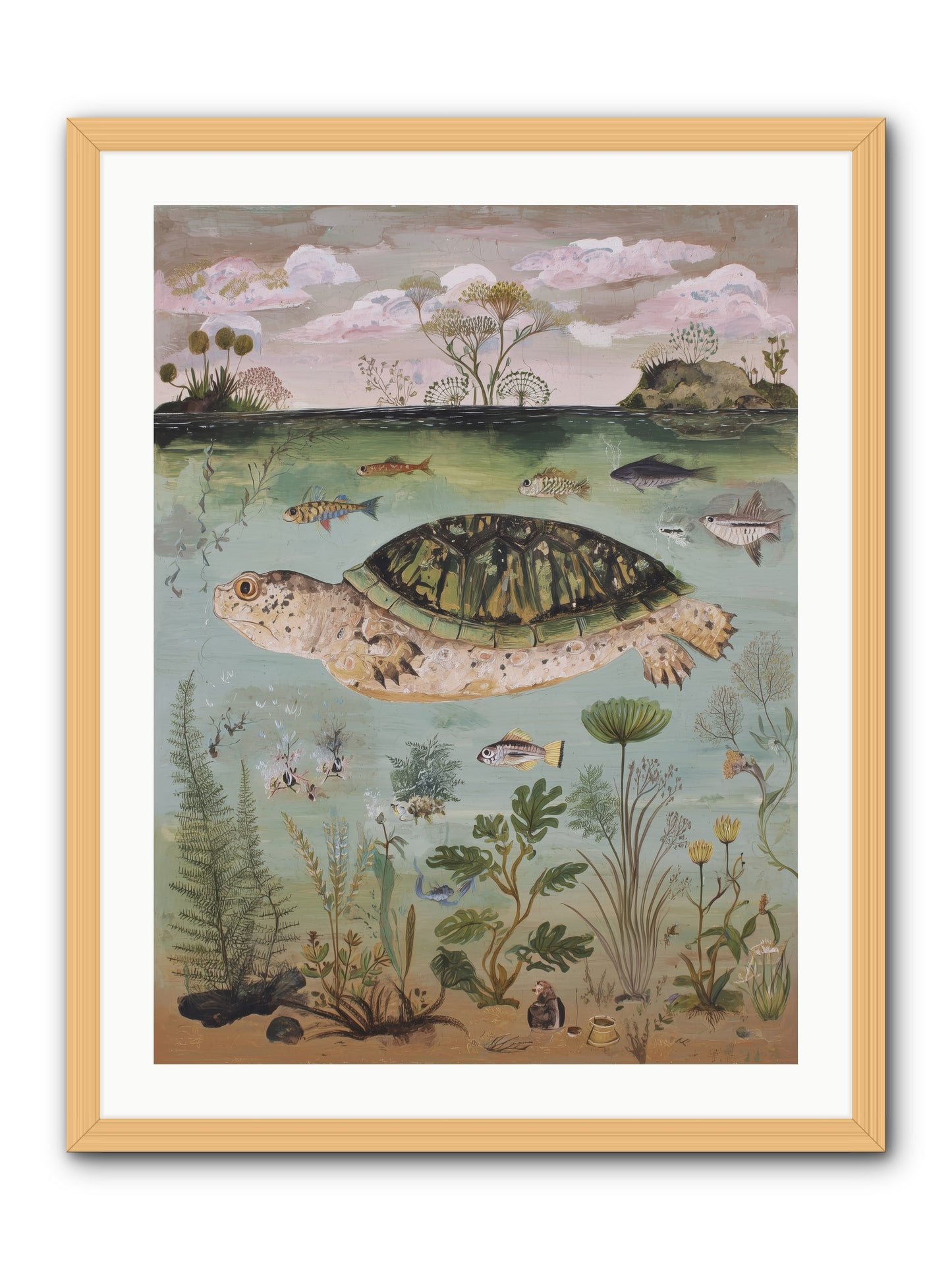Cousteau's Vision -- Framed Print - Natural 24x32