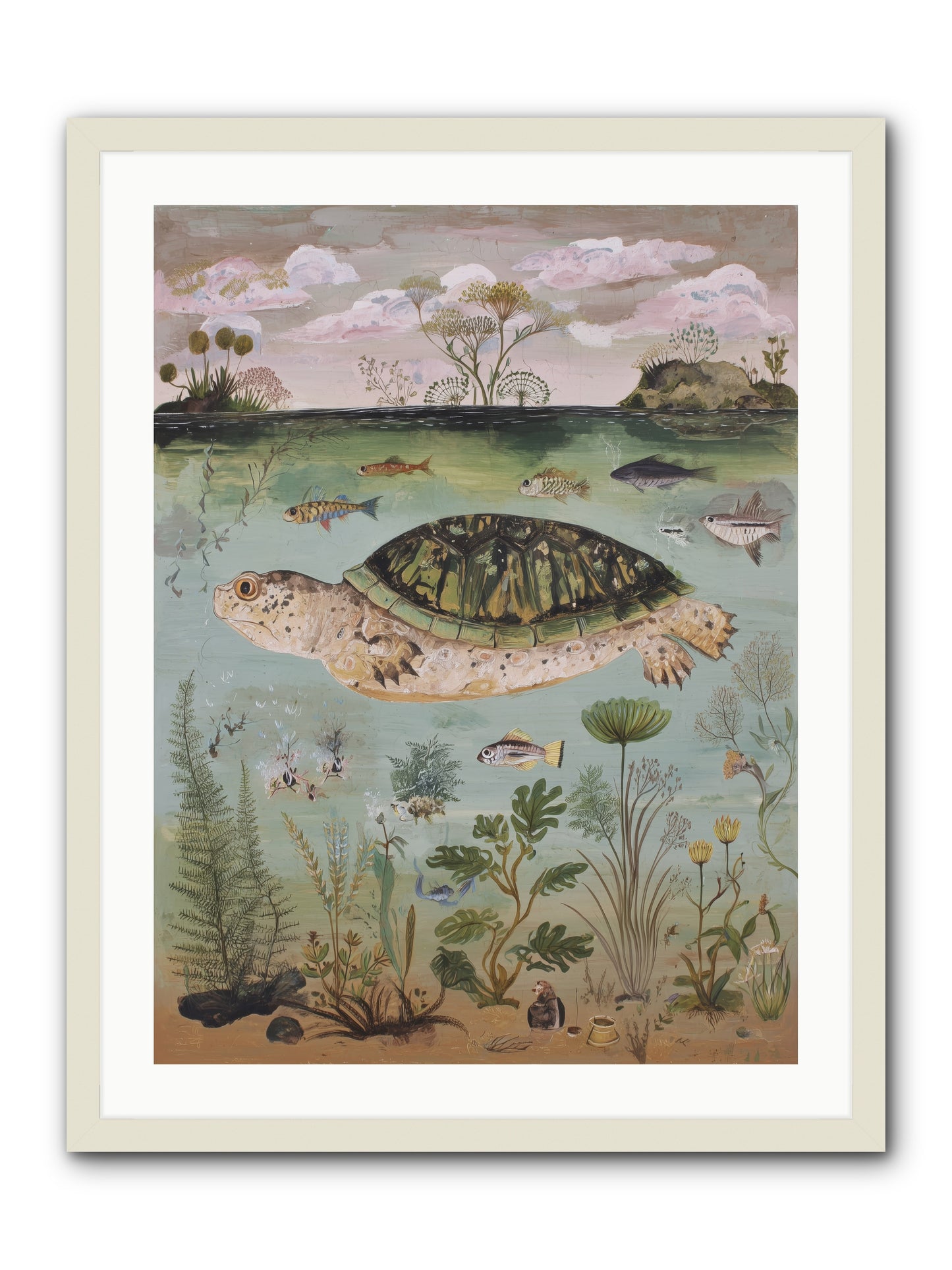 Cousteau's Vision -- Framed Print - White 24x32