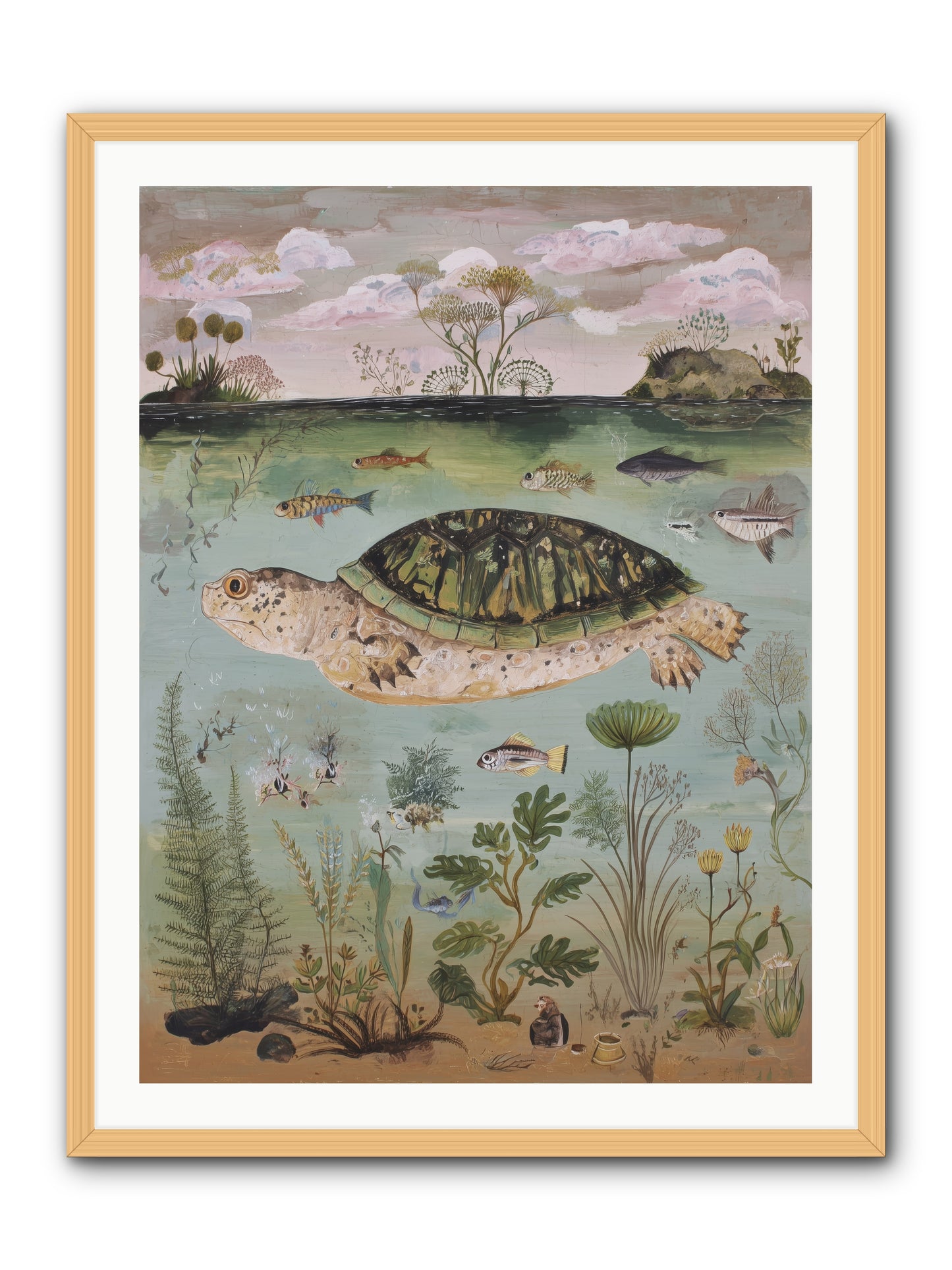 Cousteau's Vision -- Framed Print - Natural 30x40