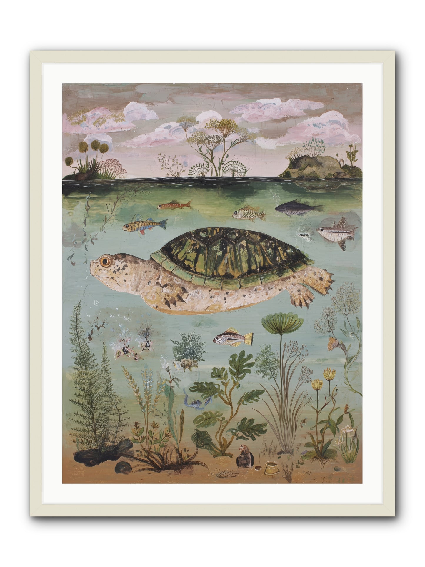 Cousteau's Vision -- Framed Print - White 30x40