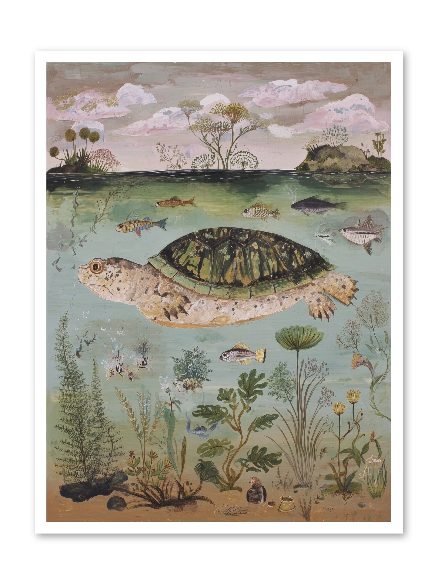 Cousteau's Vision -- Loose Canvas Print 30x40