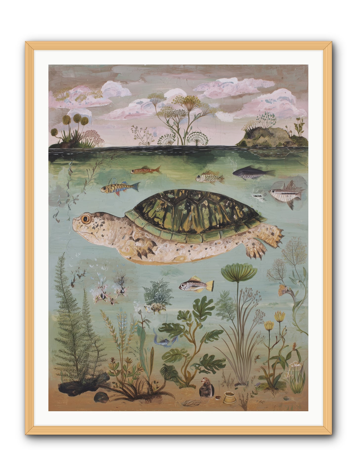 Cousteau's Vision -- Framed Print - Natural 36x48
