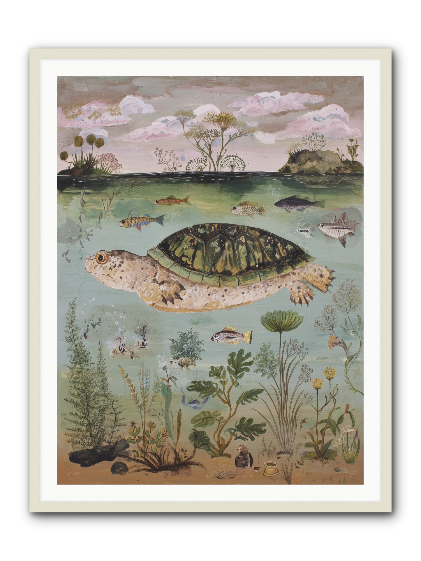 Cousteau's Vision -- Framed Print - White 36x48