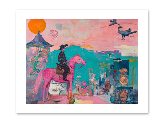 Cowboy's Night Song -- Paper Print 12x9