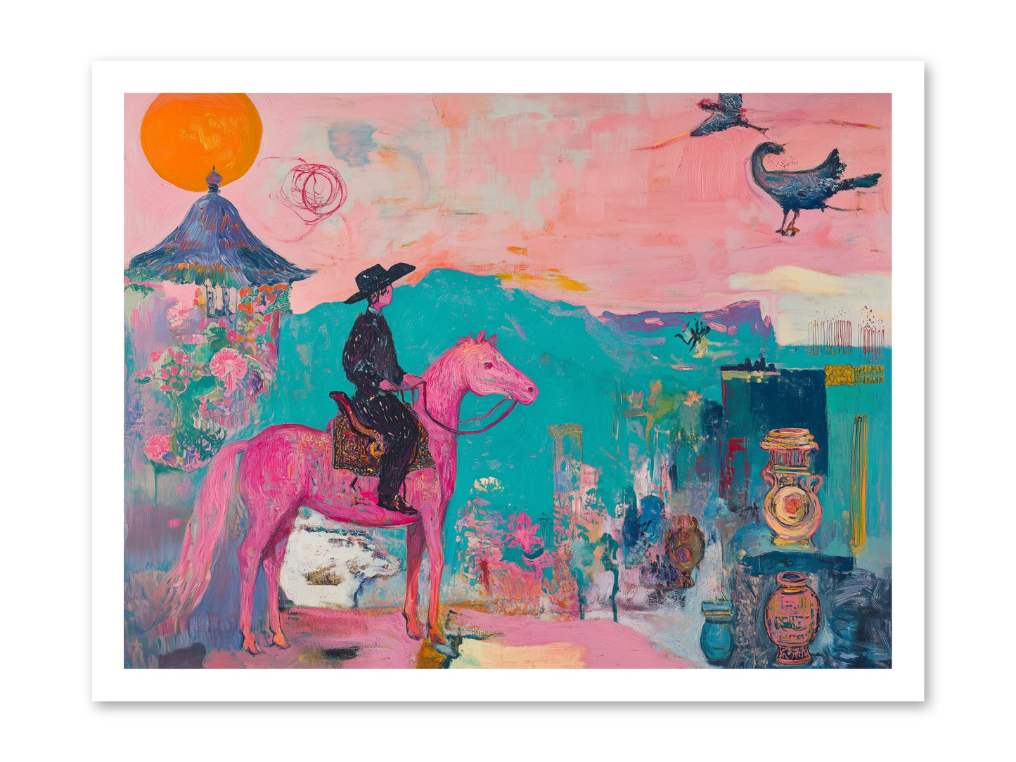 Cowboy's Night Song -- Paper Print 24x18