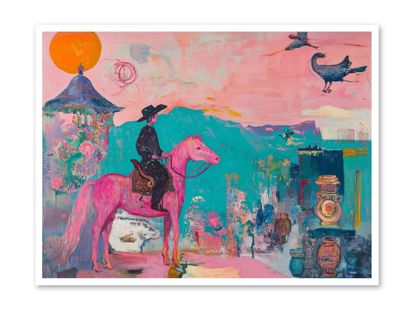 Cowboy's Night Song -- Paper Print 48x36