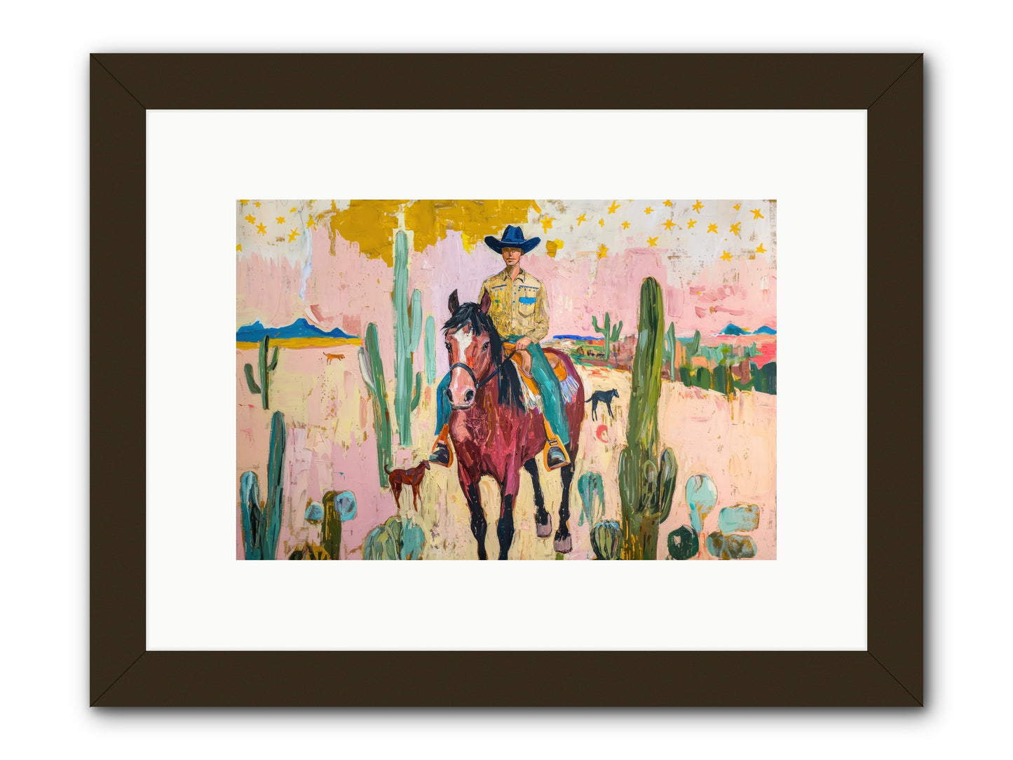 Coyote Crossing -- Framed Print - Black 12x8