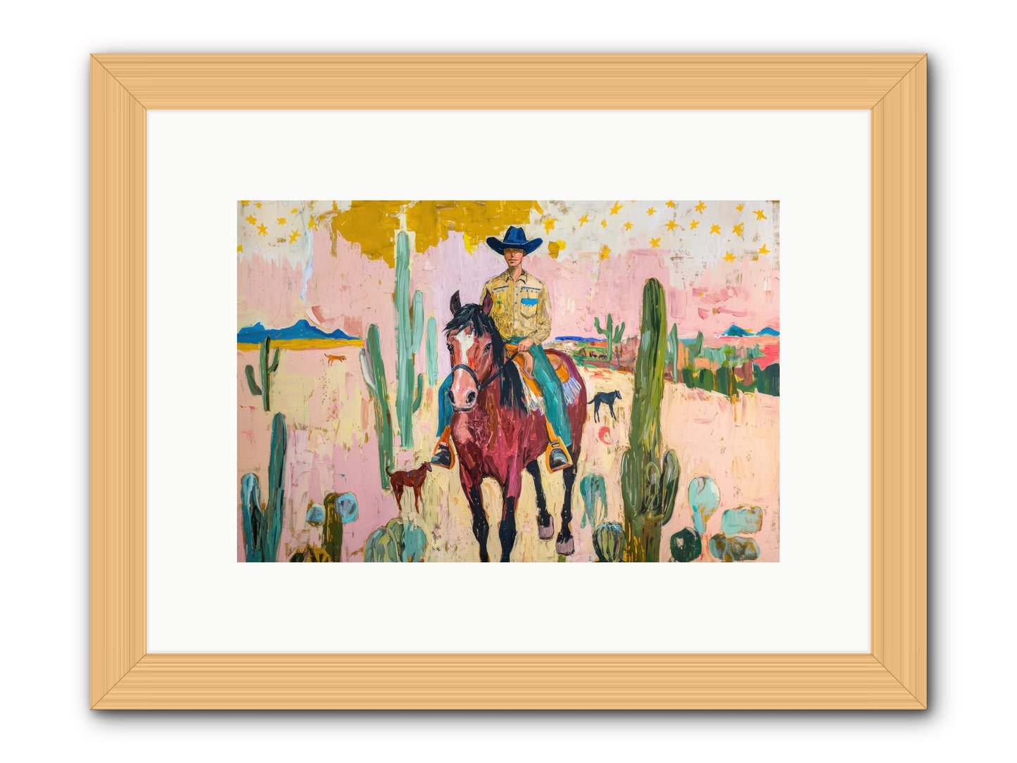 Coyote Crossing -- Framed Print - Natural 12x8