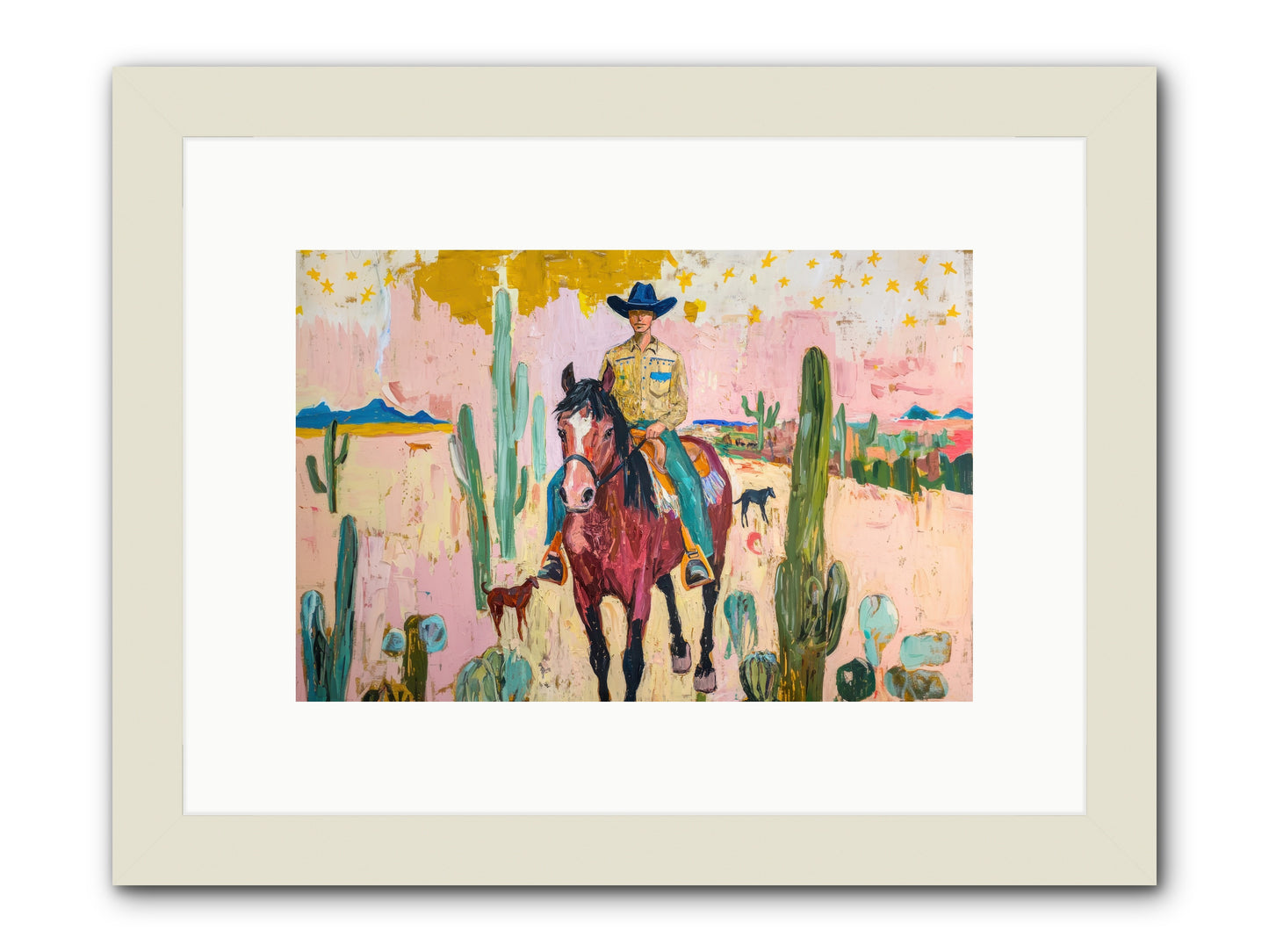 Coyote Crossing -- Framed Print - White 12x8
