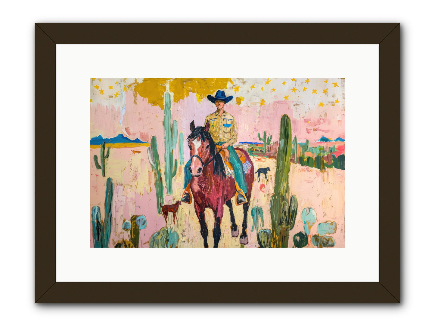 Coyote Crossing -- Framed Print - Black 15x10