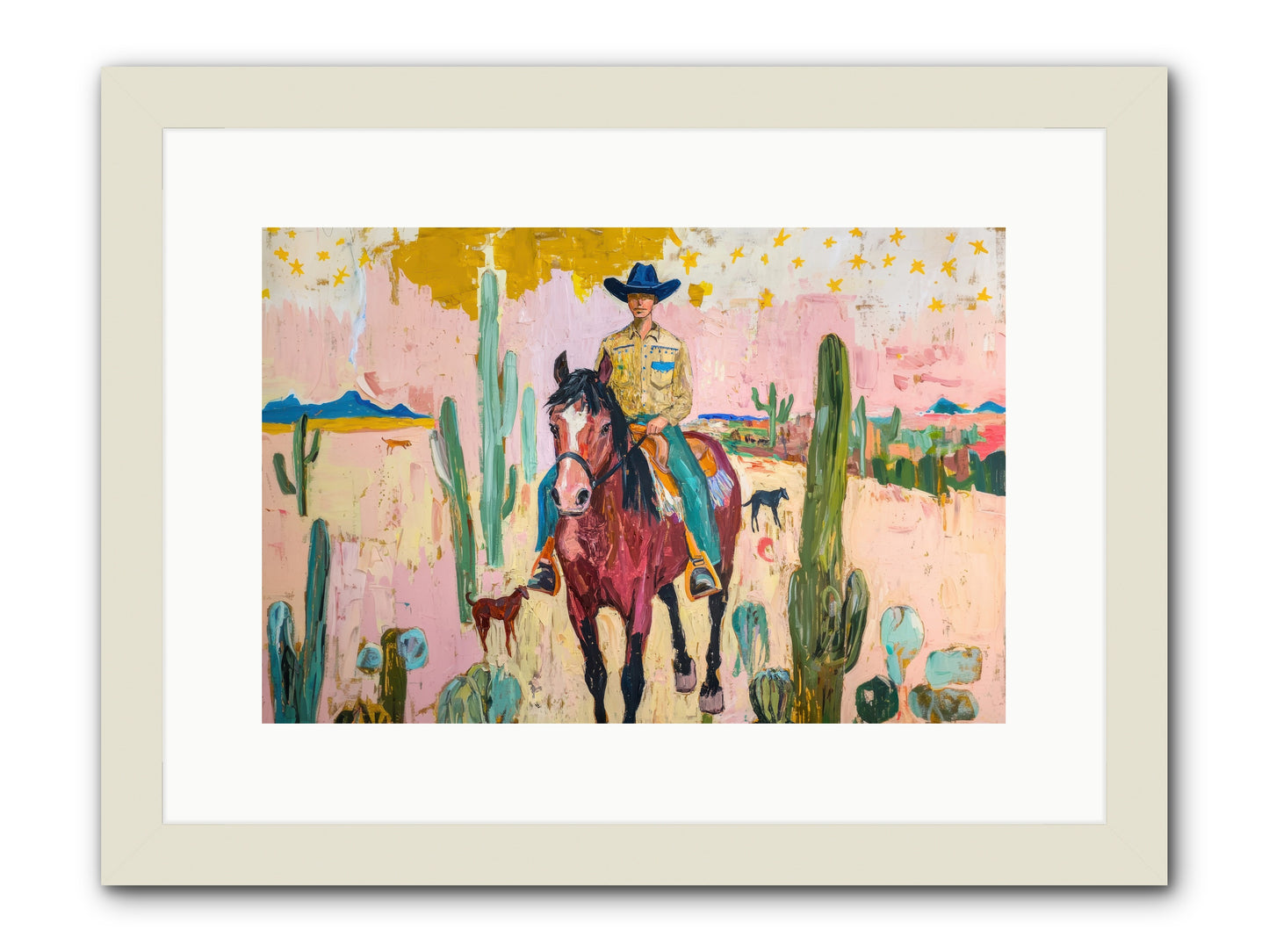 Coyote Crossing -- Framed Print - White 15x10