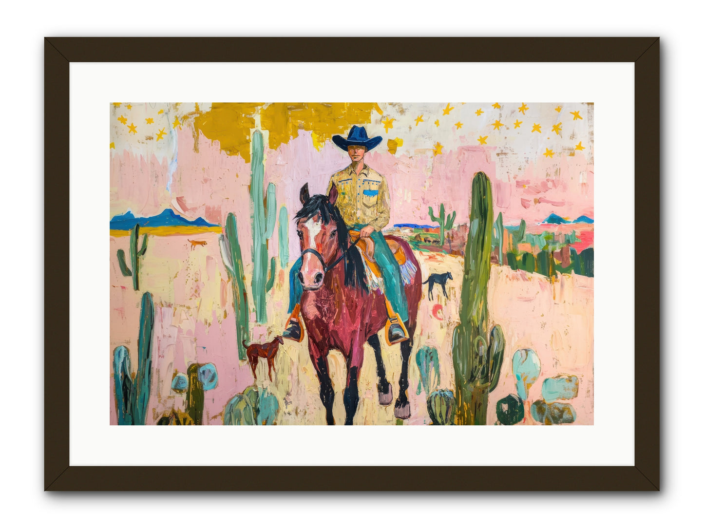 Coyote Crossing -- Framed Print - Black 24x16