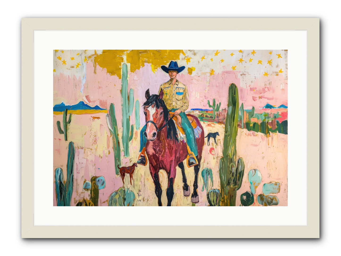 Coyote Crossing -- Framed Print - White 24x16
