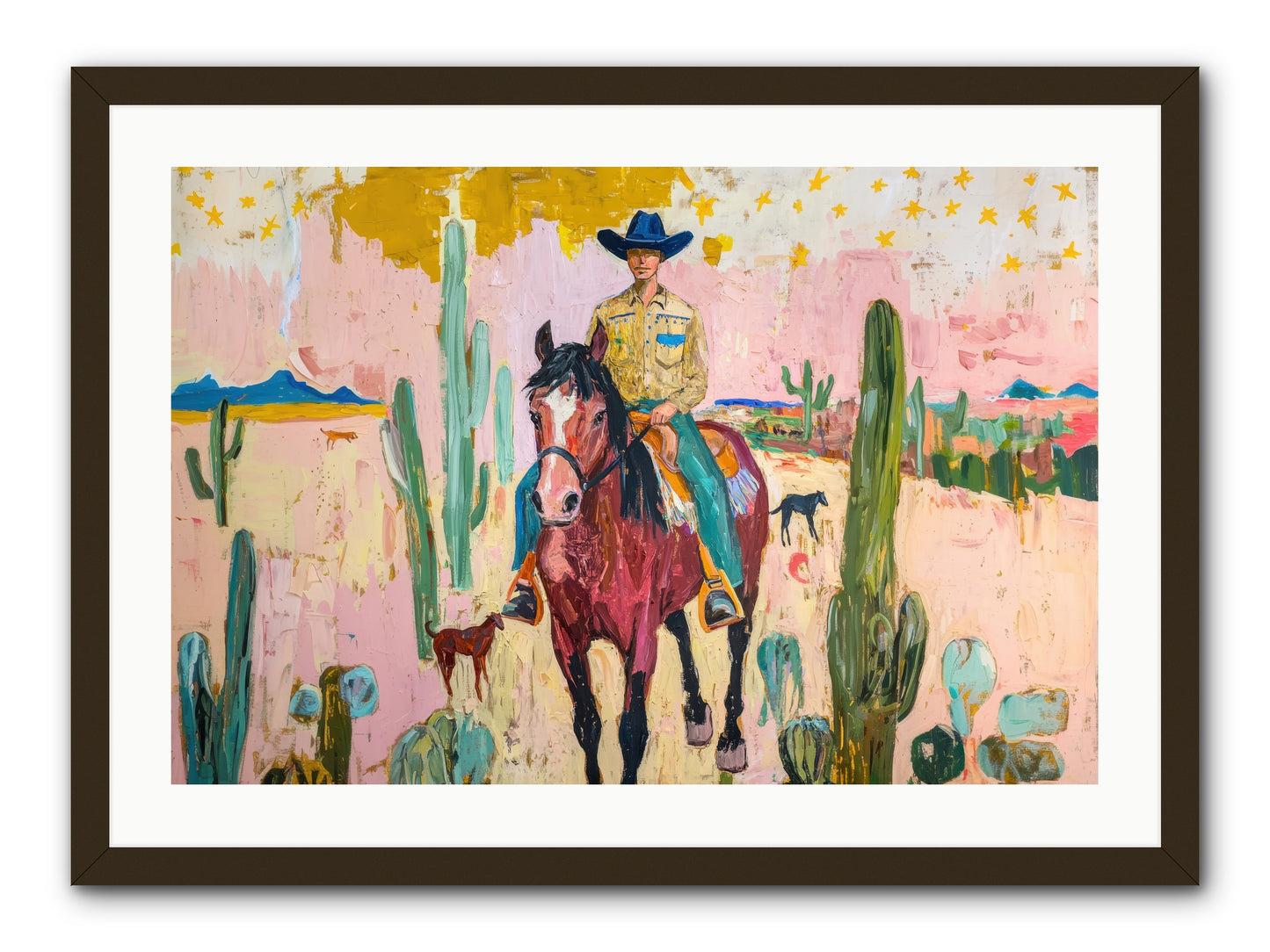 Coyote Crossing -- Framed Print - Black 30x20