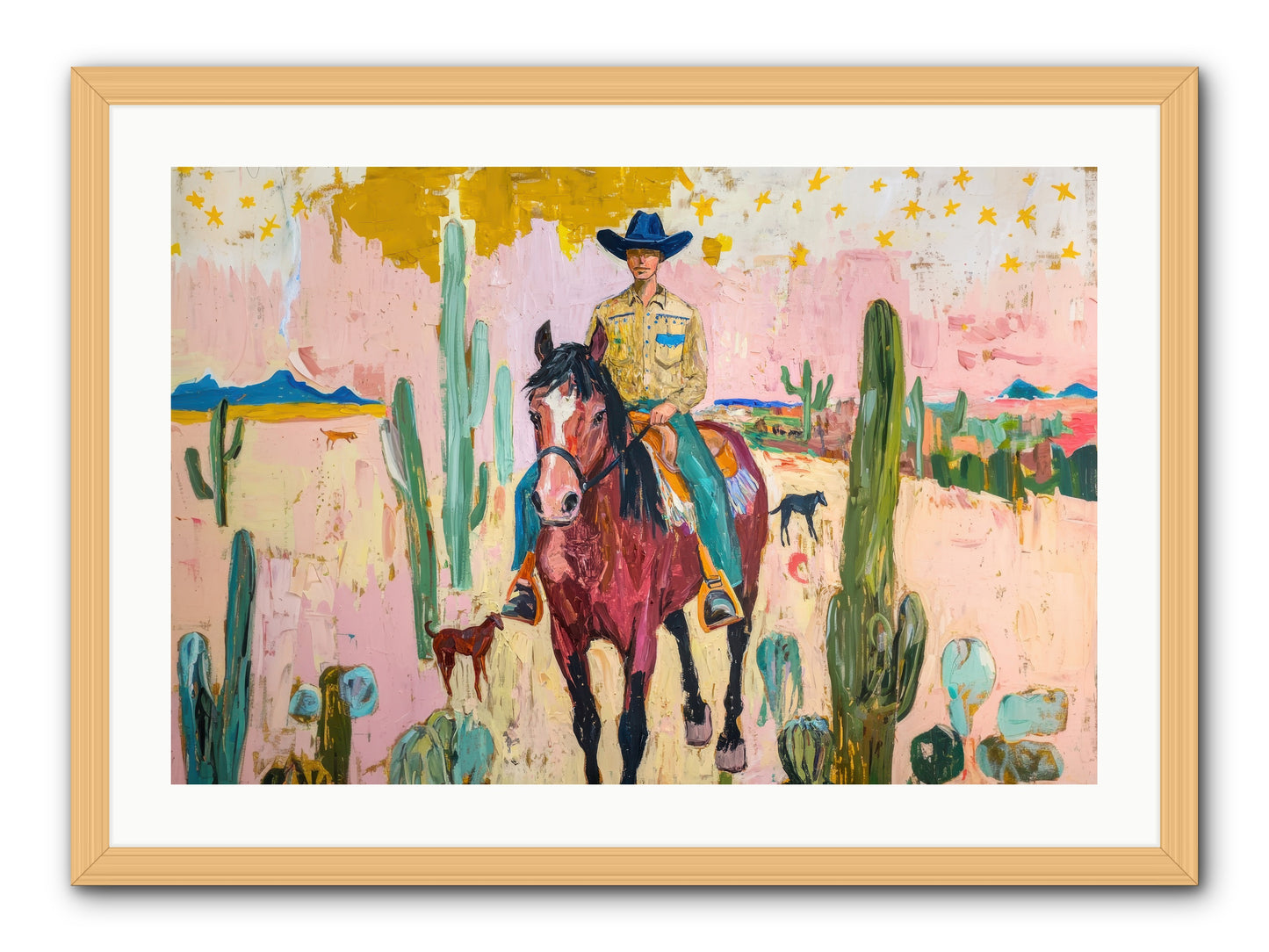 Coyote Crossing -- Framed Print - Natural 30x20