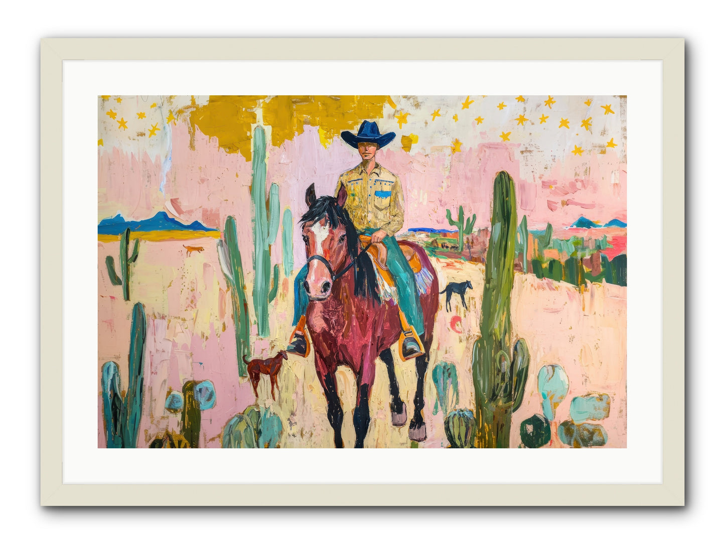 Coyote Crossing -- Framed Print - White 30x20