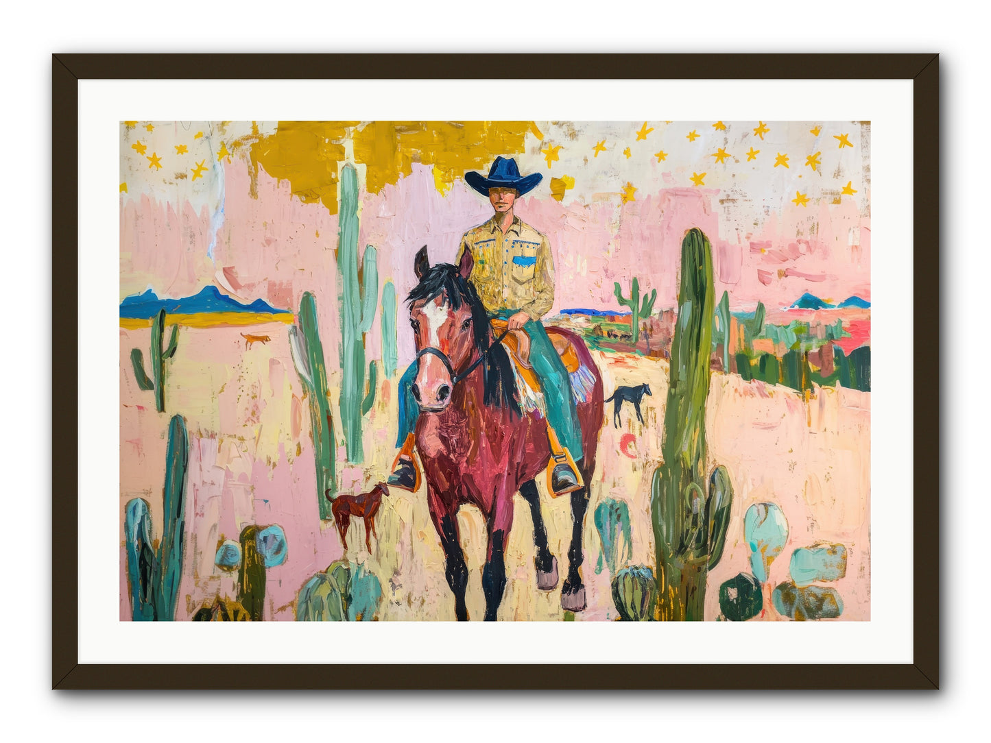Coyote Crossing -- Framed Print - Black 36x24