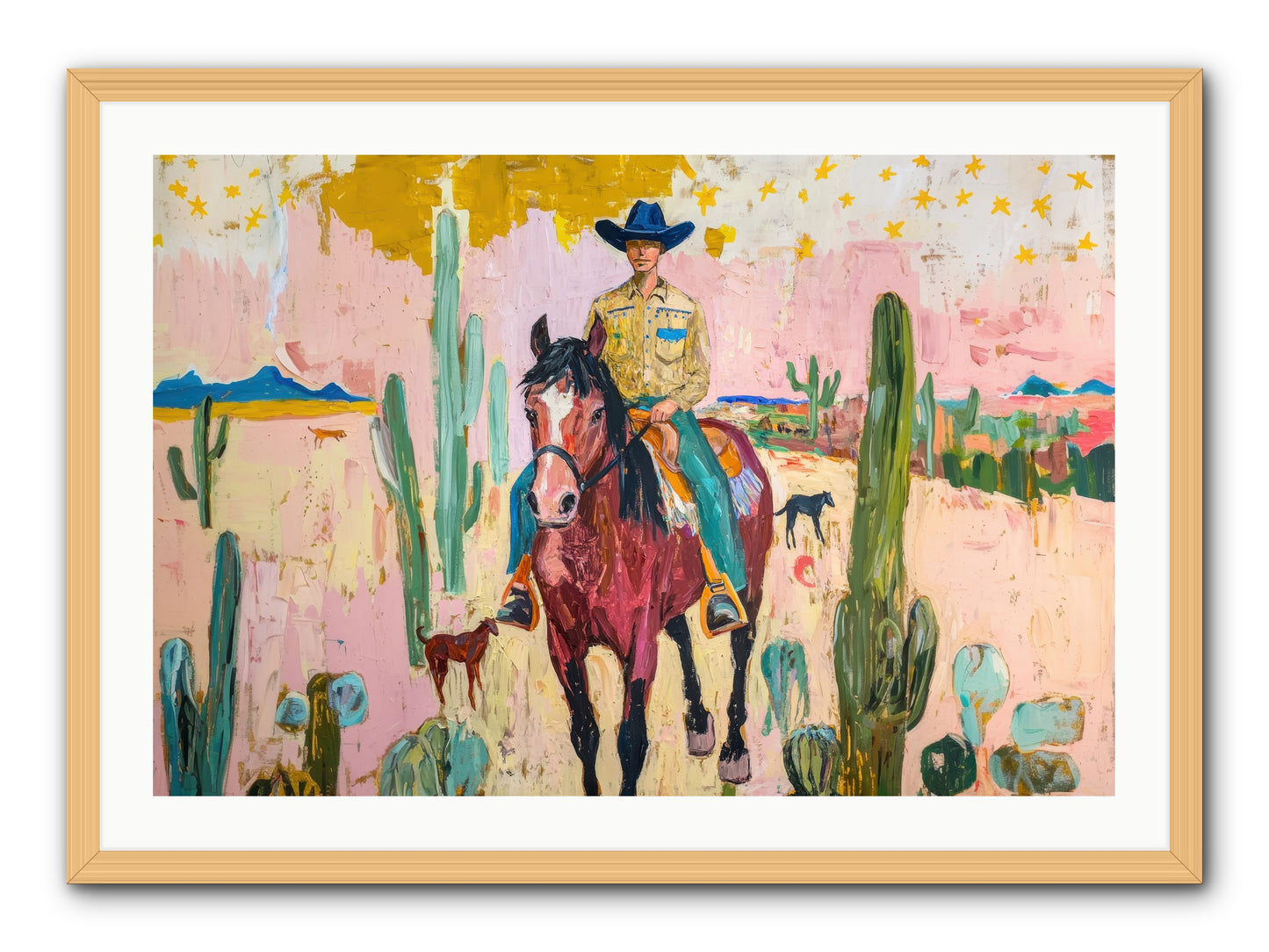 Coyote Crossing -- Framed Print - Natural 36x24
