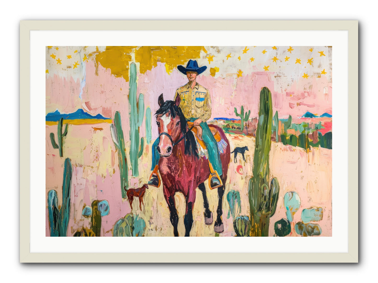 Coyote Crossing -- Framed Print - White 36x24