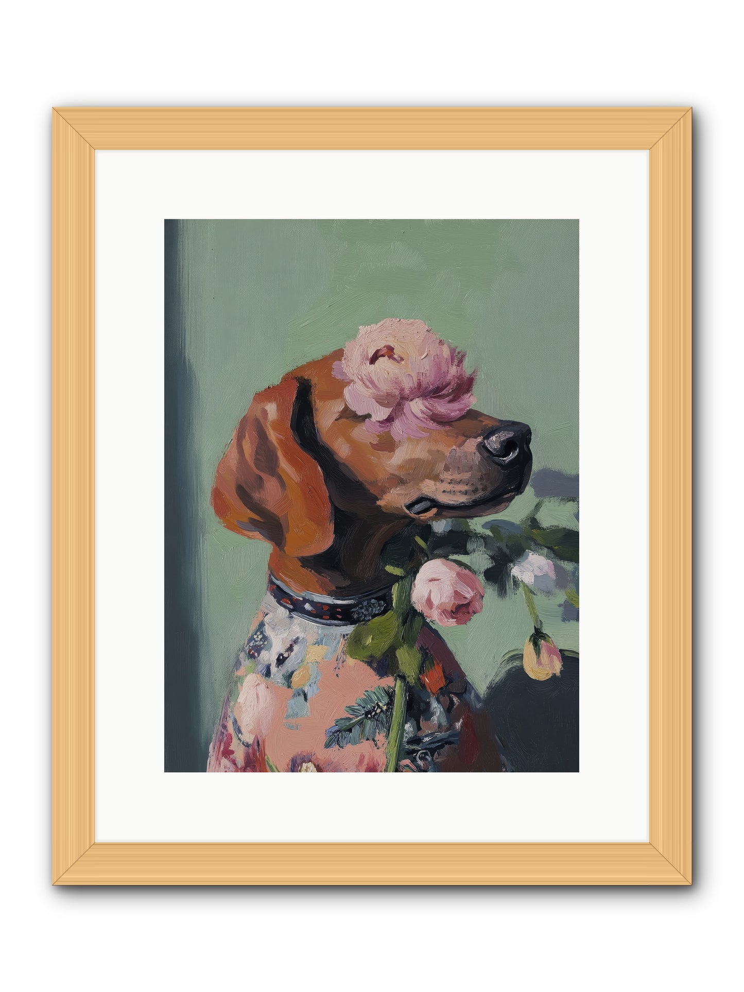 Cream Puff -- Framed Print - Natural 12x16