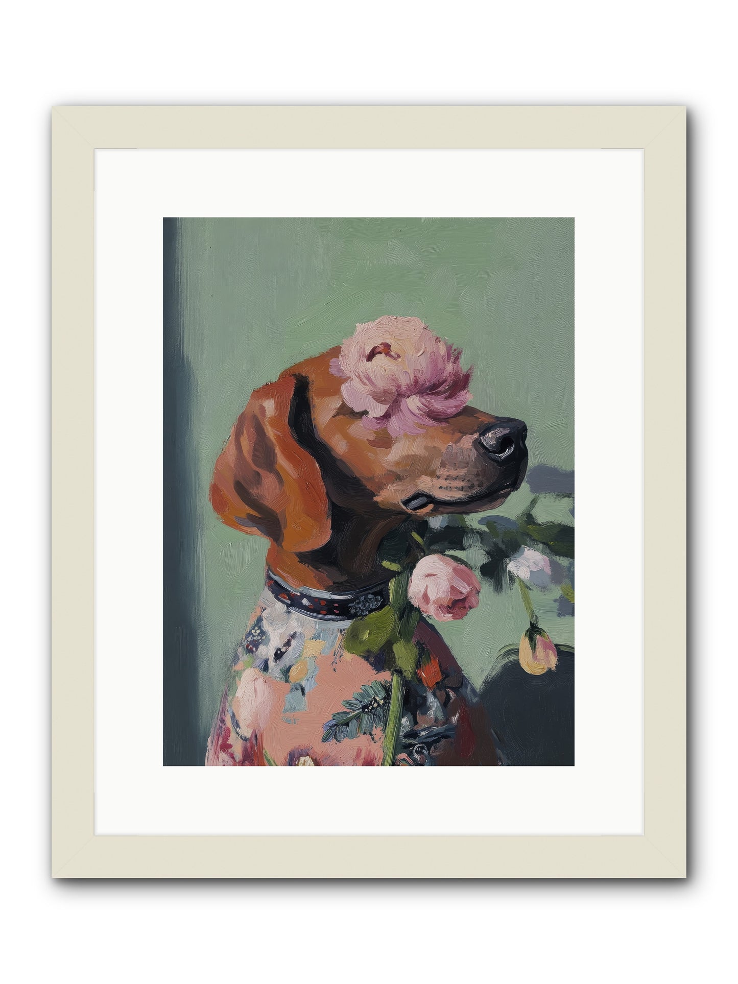 Cream Puff -- Framed Print - White 12x16