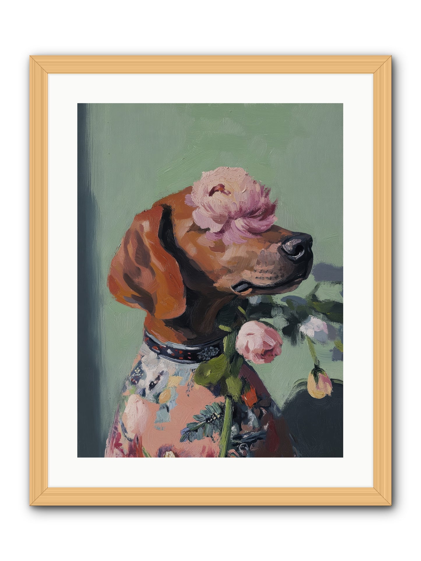 Cream Puff -- Framed Print - Natural 18x24