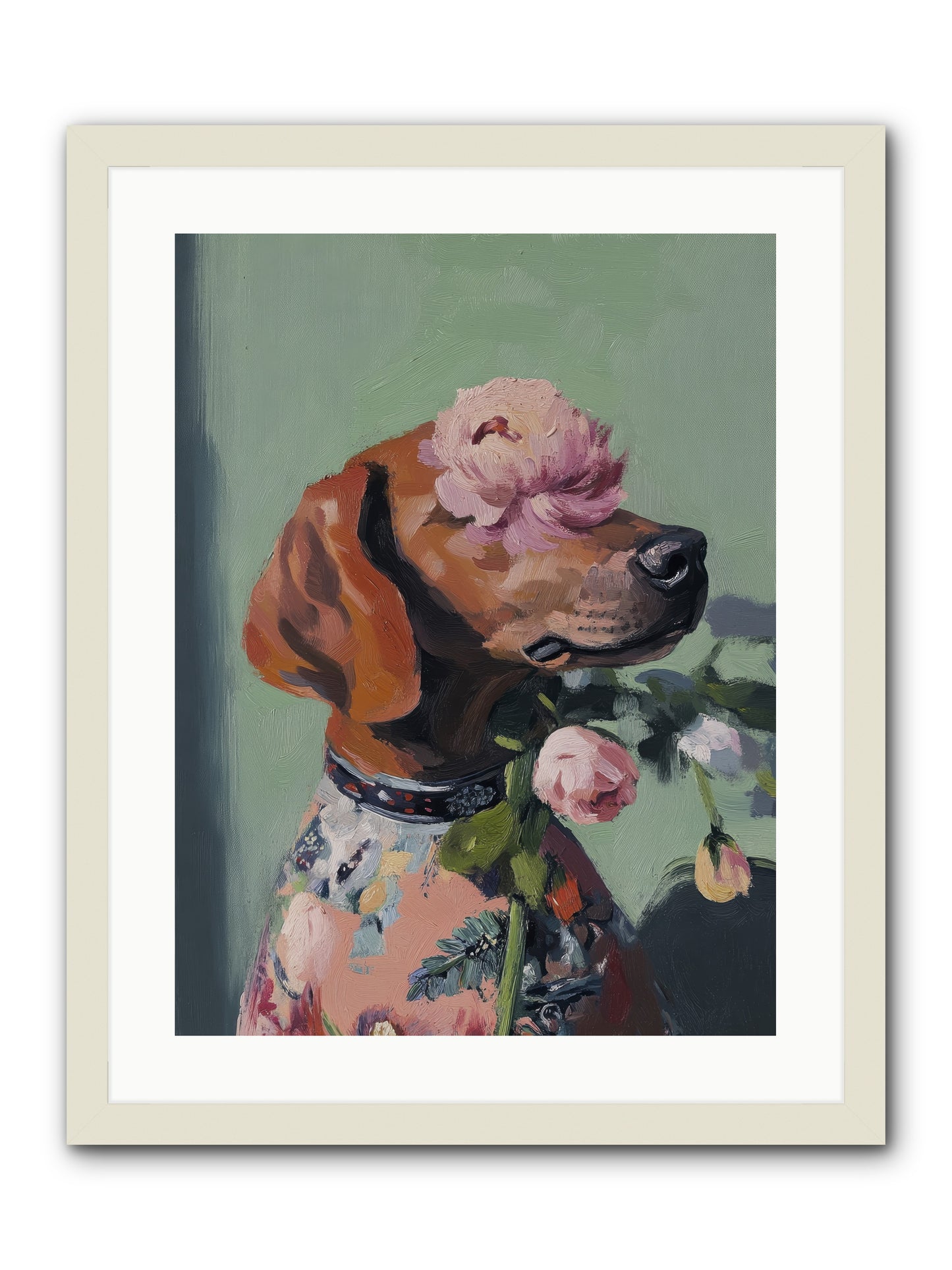 Cream Puff -- Framed Print - White 18x24