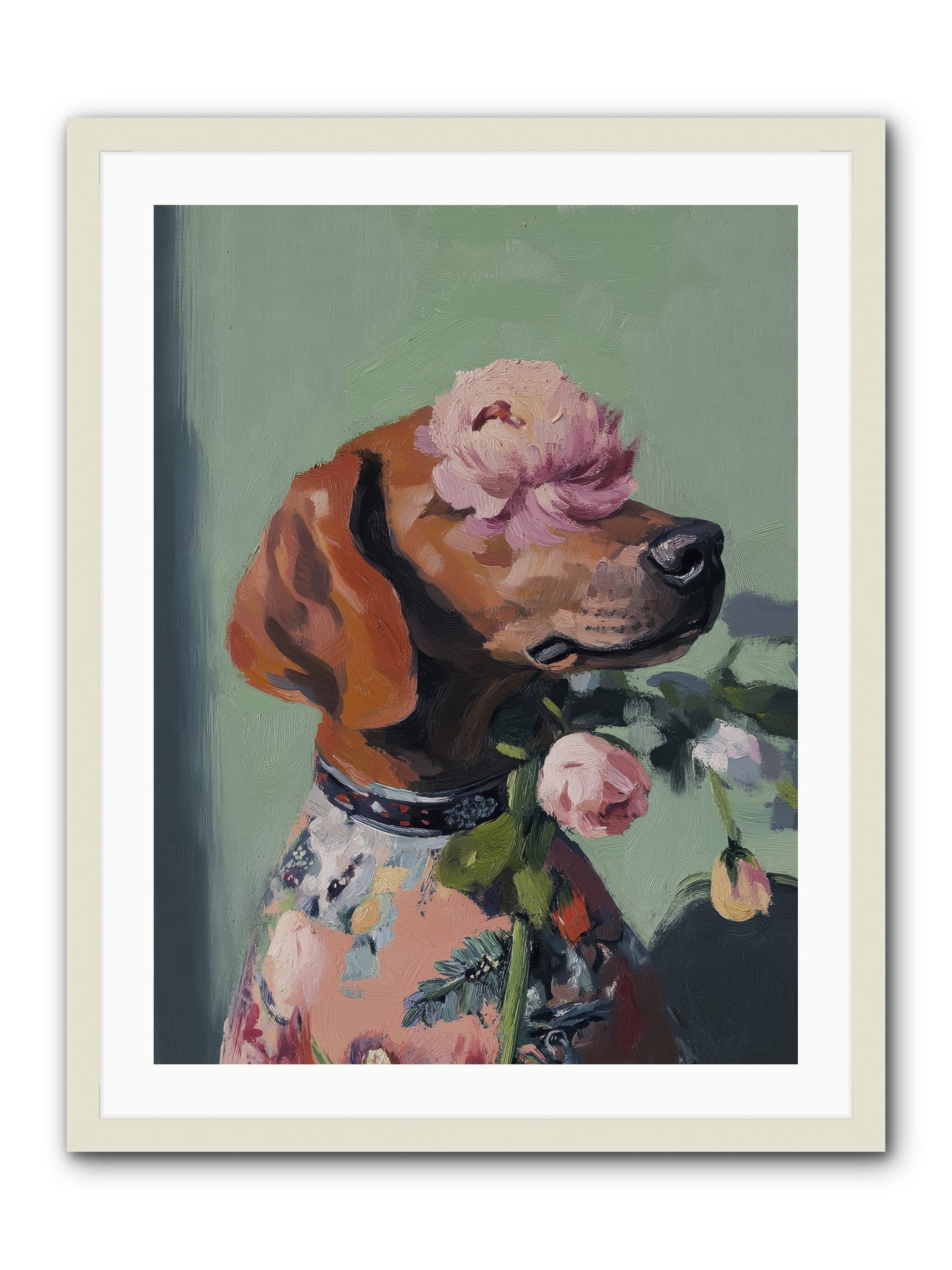 Cream Puff -- Framed Print - White 24x32