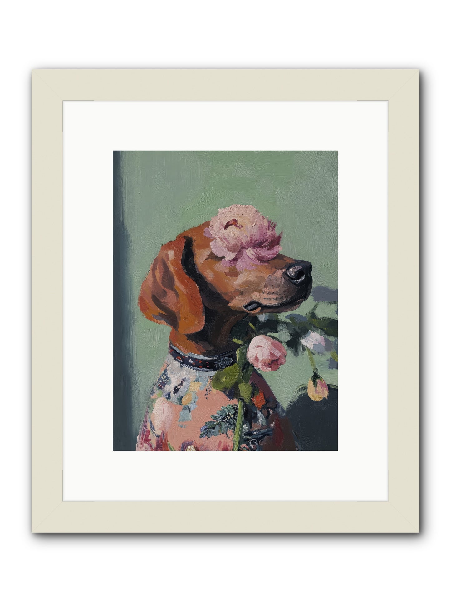 Cream Puff -- Framed Print - White 9x12