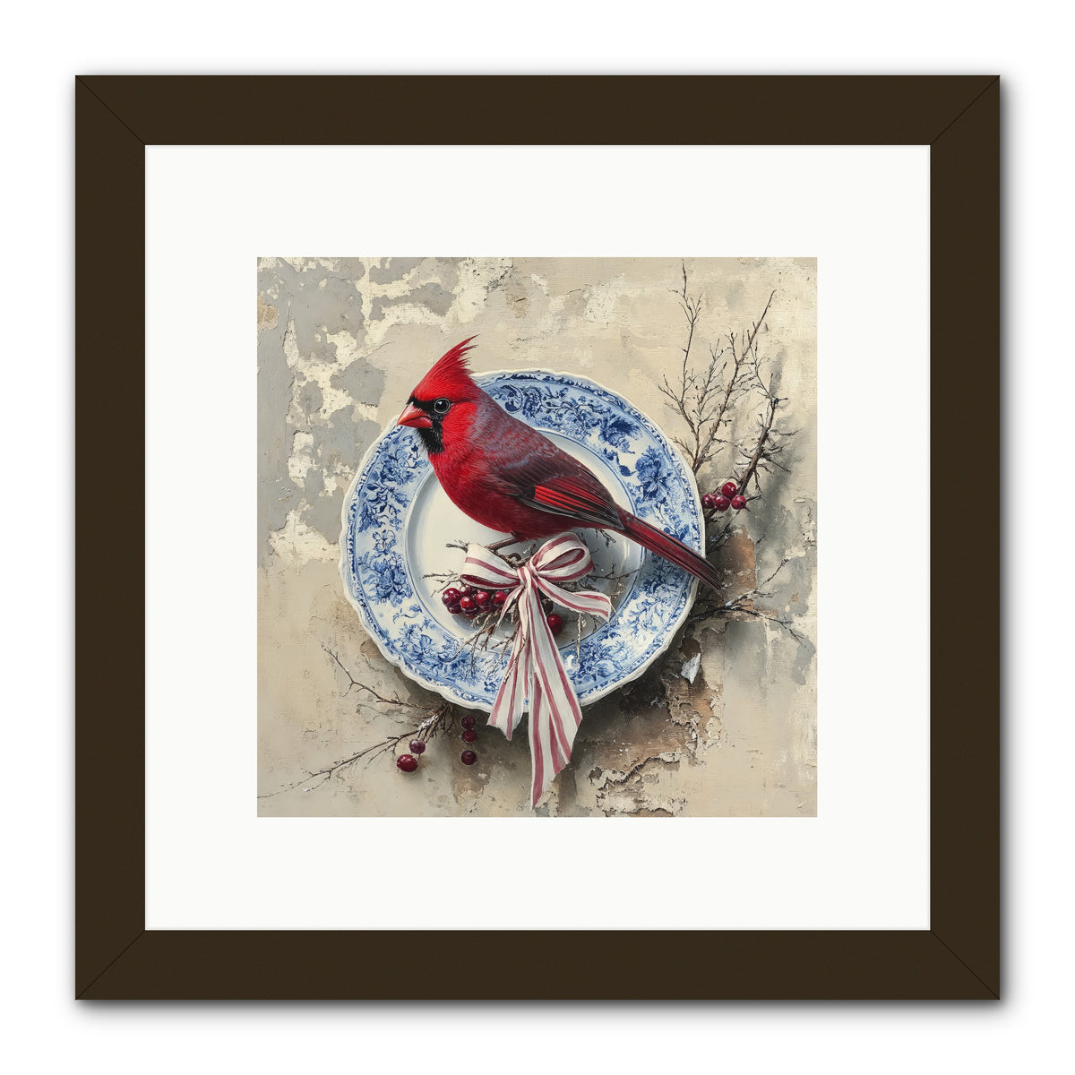 Crimson Sentinel -- Framed Print - Black 10x10