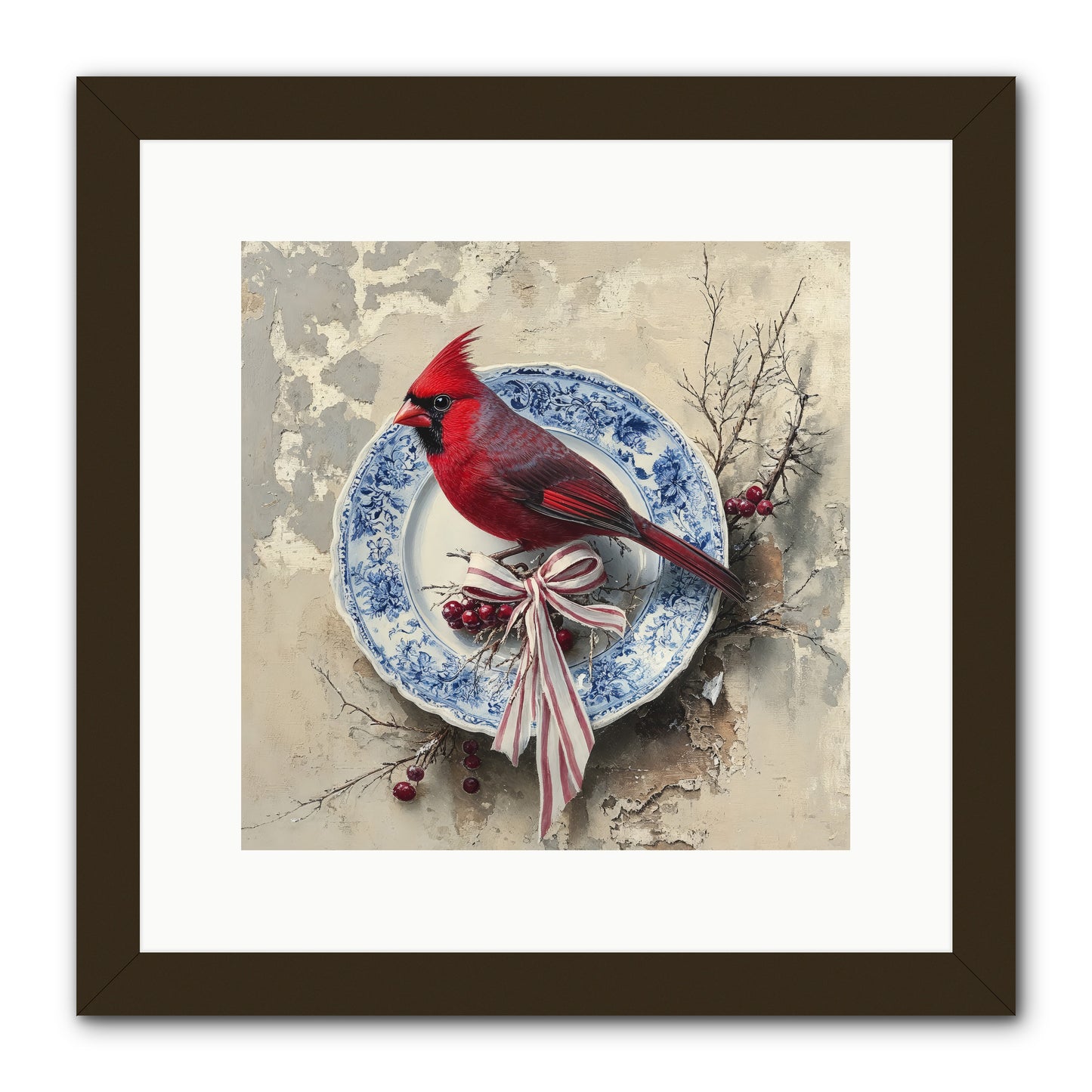 Crimson Sentinel -- Framed Print - Black 12x12