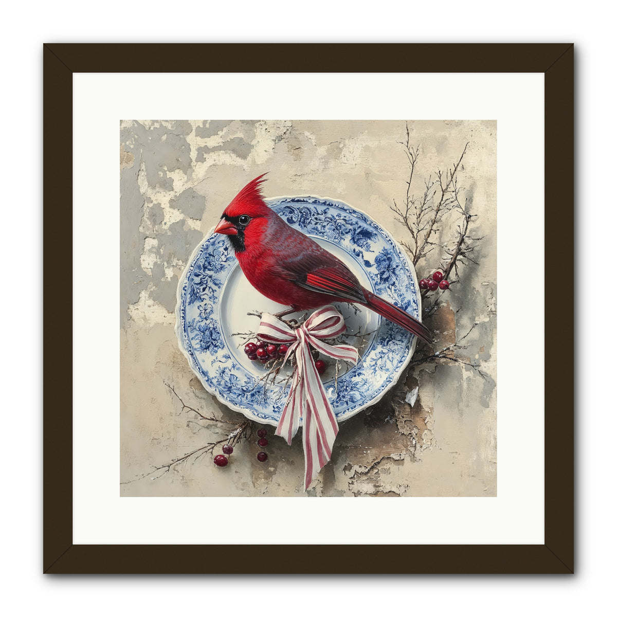 Crimson Sentinel -- Framed Print - Black 16x16