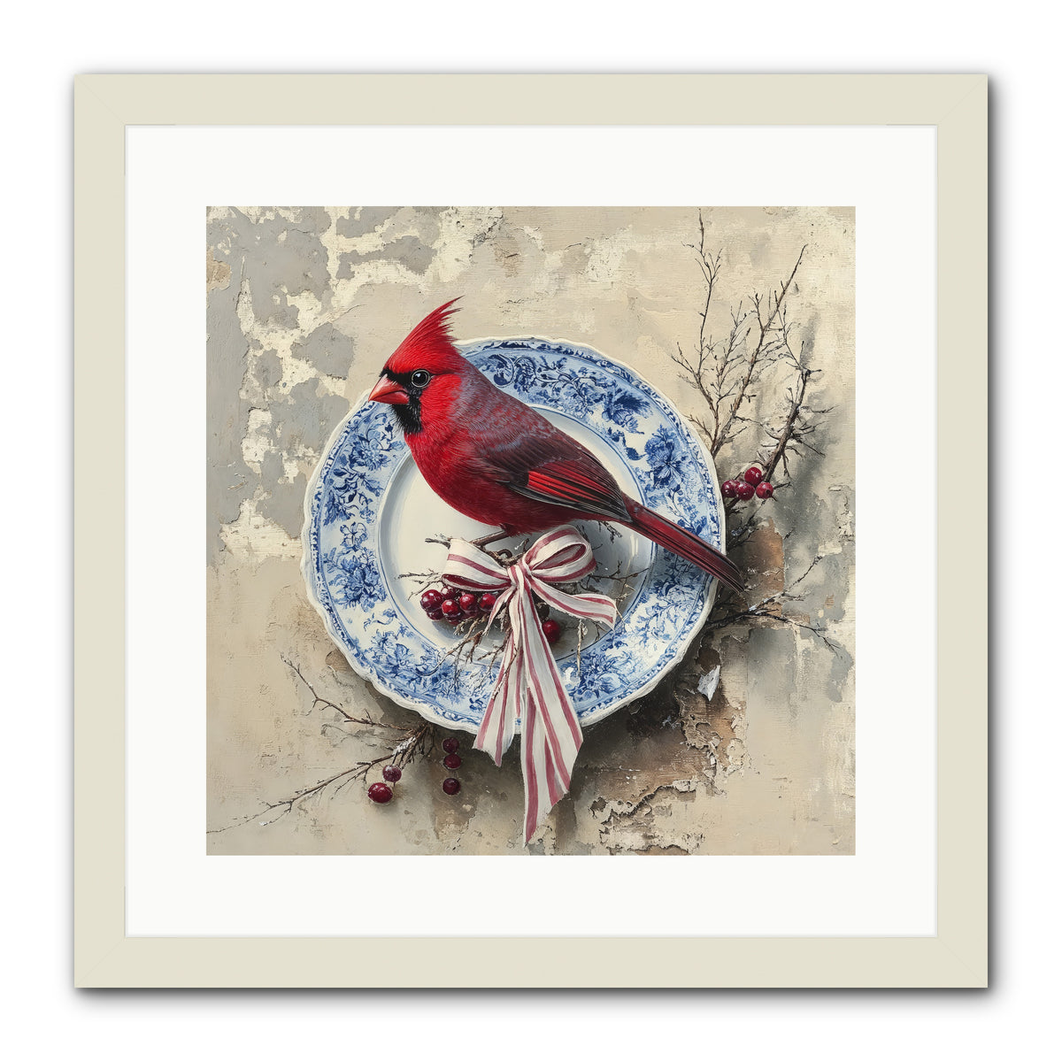 Crimson Sentinel -- Framed Print - White 16x16