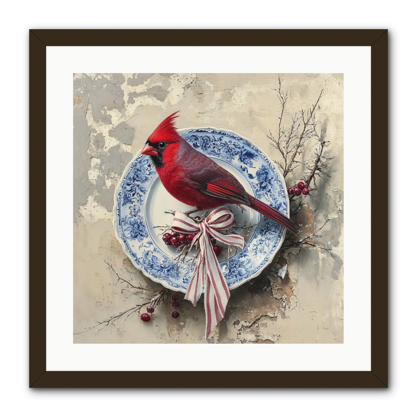 Crimson Sentinel -- Framed Print - Black 20x20