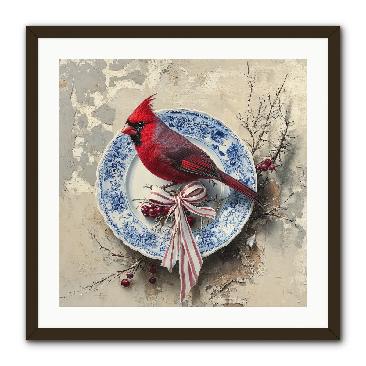 Crimson Sentinel -- Framed Print - Black 24x24