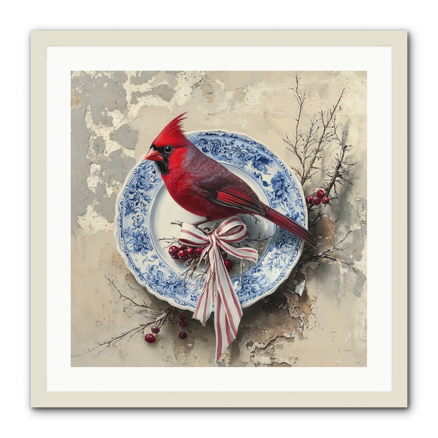 Crimson Sentinel -- Framed Print - White 24x24